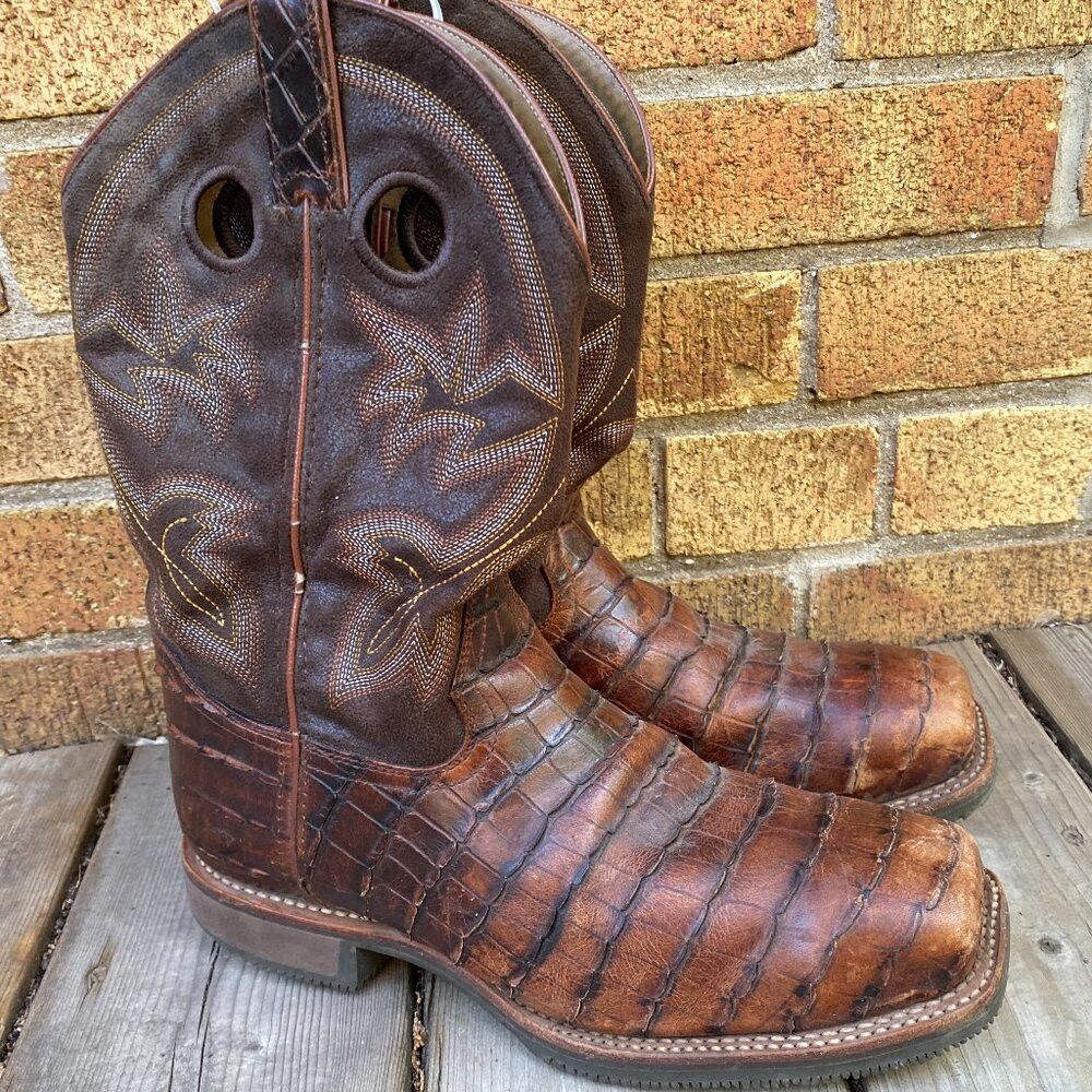 DOUBLE HELIX Double-H Boots Men's Size 8.5 Wide Roper Western Cowboy Le Size US 8.5 / EU 41-42 - 2 Thumbnail