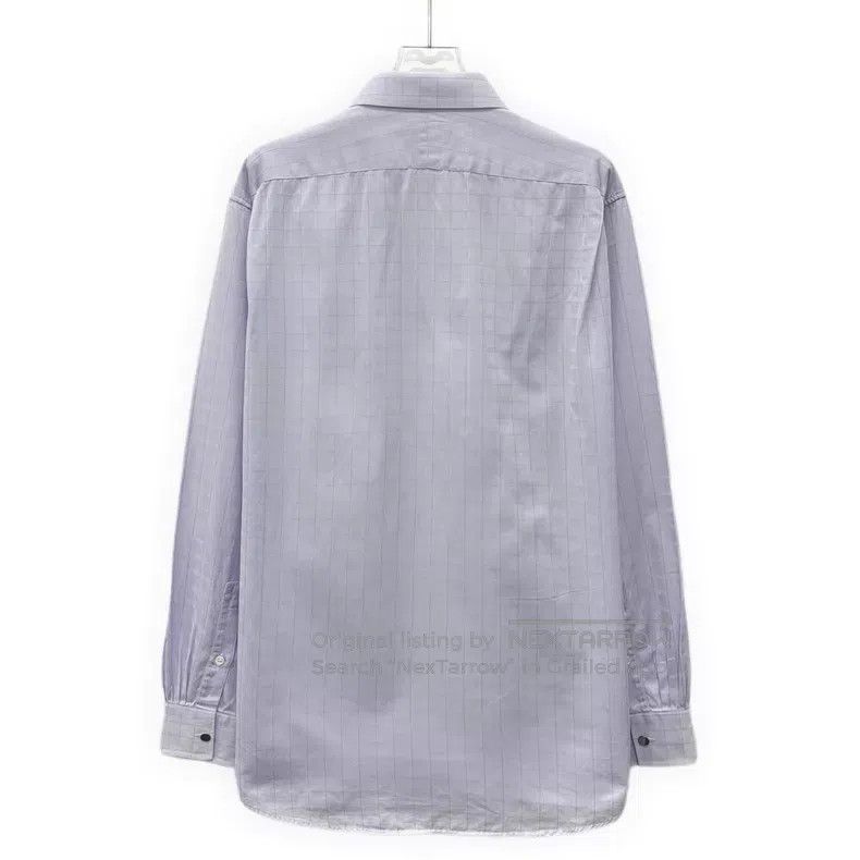 Hermes Hermes Light purple check cotton long sleeve shirt Size M / US 6-8 / IT 42-44 - 2 Thumbnail