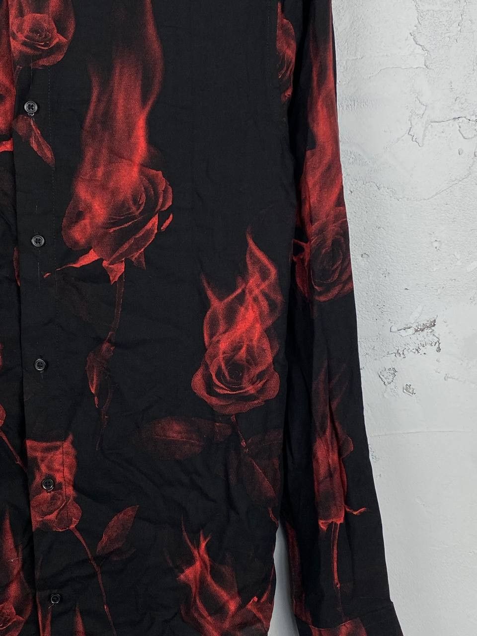 Other Haider Ackerman Style Flaming Roses Black Shirt Japan Size US M / EU 48-50 / 2 - 4 Thumbnail