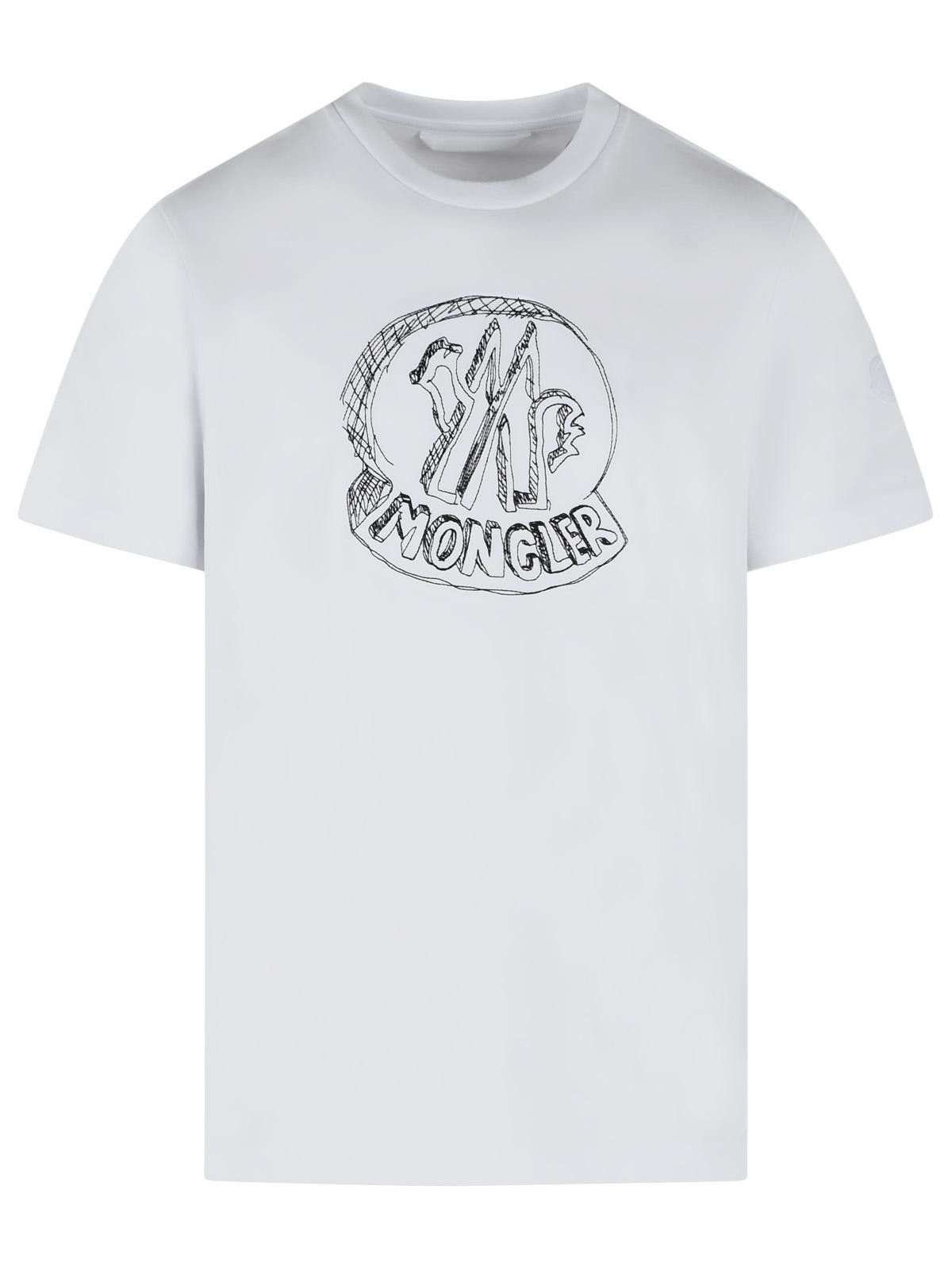 Moncler MONCLER White Cotton T-Shirt Size US L / EU 52-54 / 3 - 1 Thumbnail