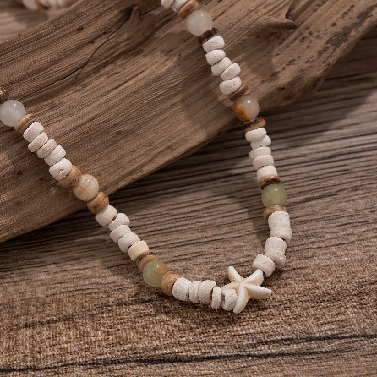 Vintage Coconut Shell Natural Stone Beaded Necklace Size ONE SIZE - 6 Thumbnail