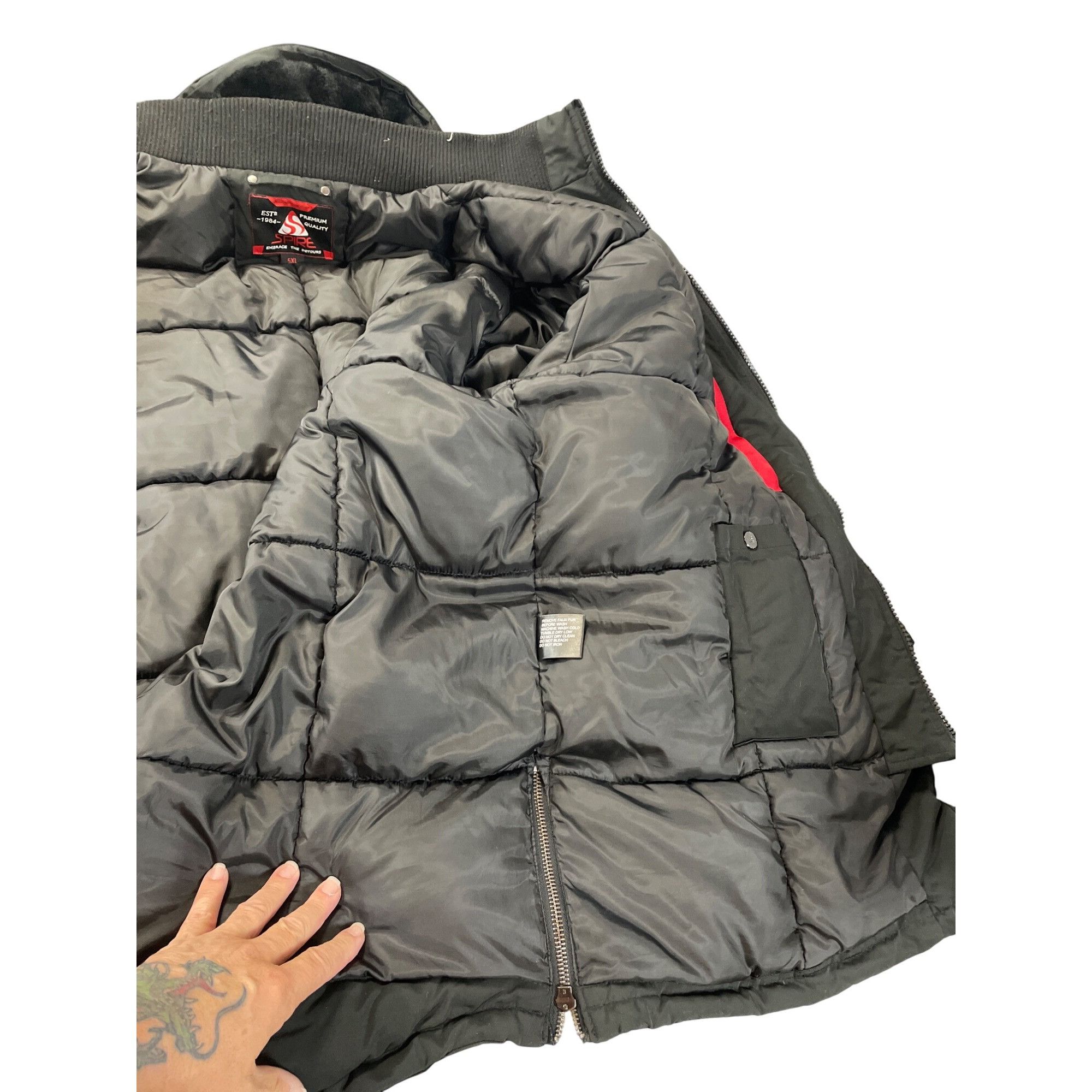 Other Spire Mens Black faux fur Hooded Winter Parka heavy winter c Size US XXL / EU 58 / 5 - 21 Thumbnail