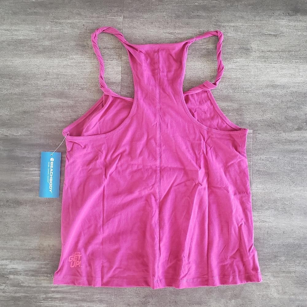 Designer Pink Lets Get Up BeachBody Tank Size S / US 4 / IT 40 - 2 Thumbnail
