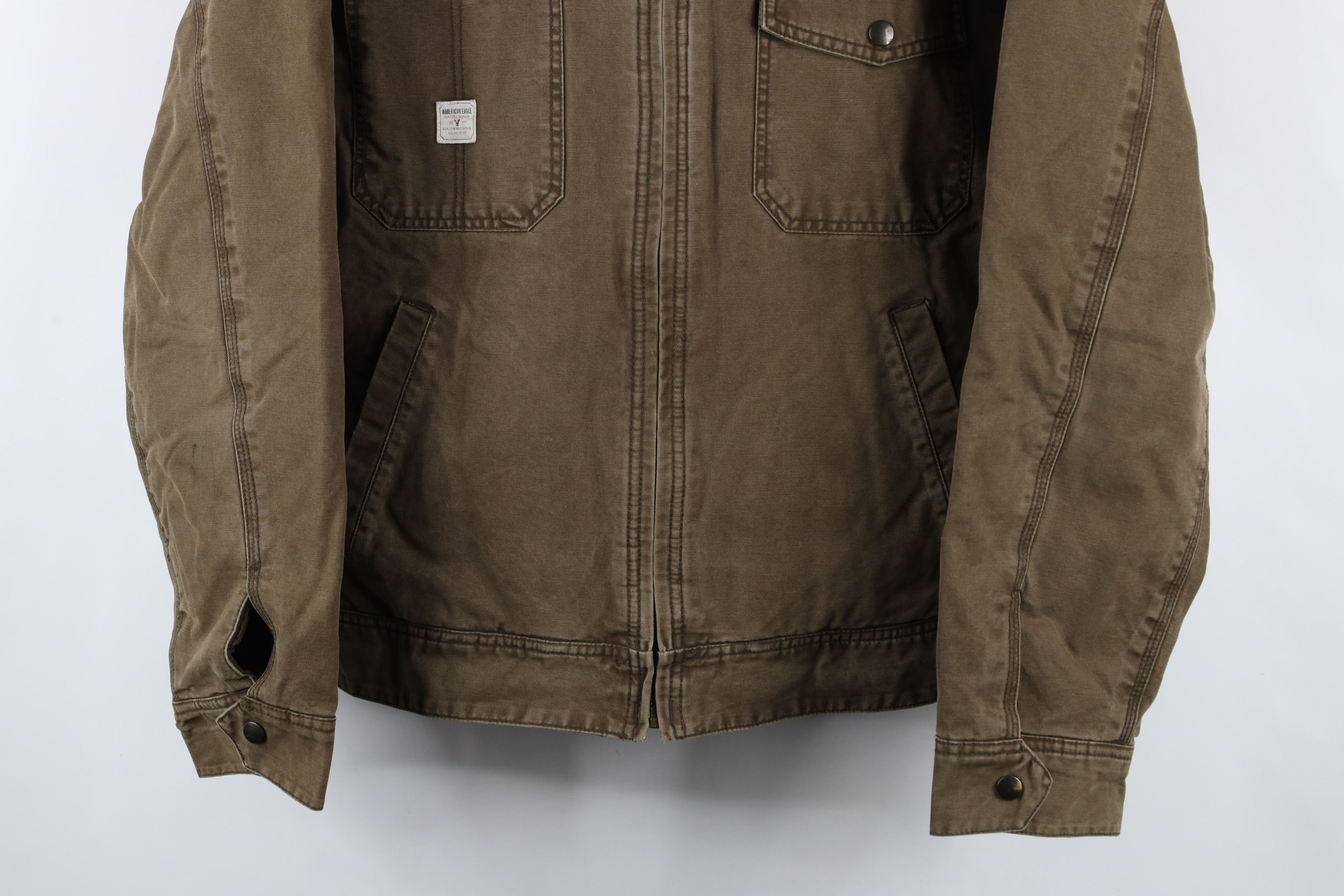 American Eagle Outfitters × Vintage Vintage Y2K American Eagle Outfitters Canvas Trucker Jacket Size US L / EU 52-54 / 3 - 3 Thumbnail