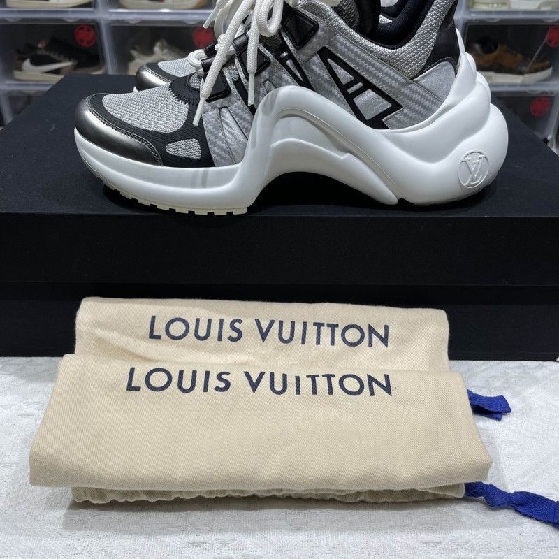Louis Vuitton Louis Vuitton Silver Gray Dad Sneakers - Size US 5.5 / EU 38 - 9 Thumbnail