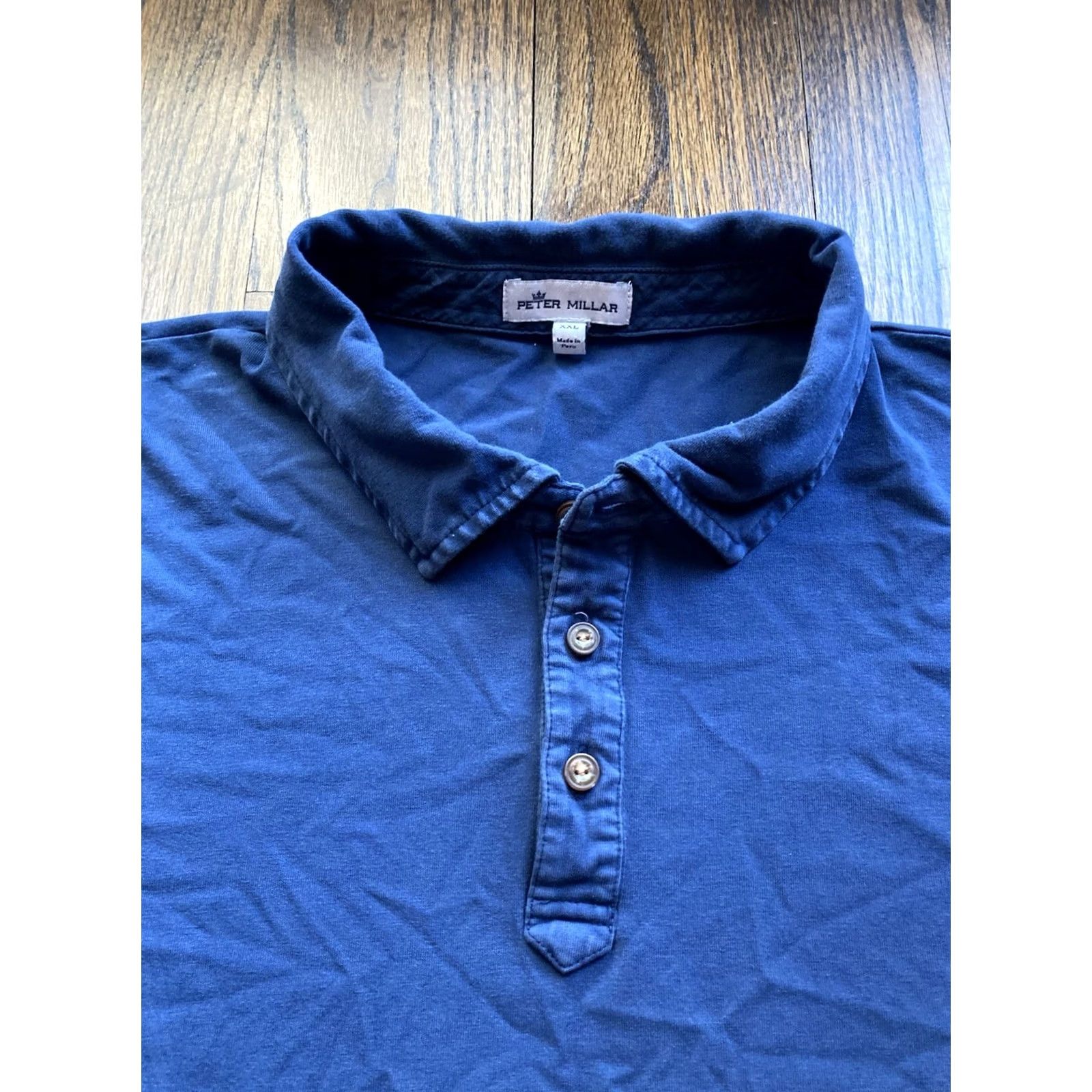 Peter Millar Peter Millar Polo Shirt Mens 2XL Jersey Long Sleeve Pima Cotton Navy Blue Classic Casual Golf Men's Size US XXL / EU 58 / 5 - 5 Thumbnail