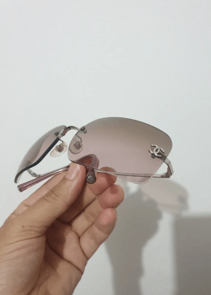 Chanel CHANEL Sunglasses 4017 Mask Rimless Rhinestone Vintage Size ONE SIZE - 3 Thumbnail