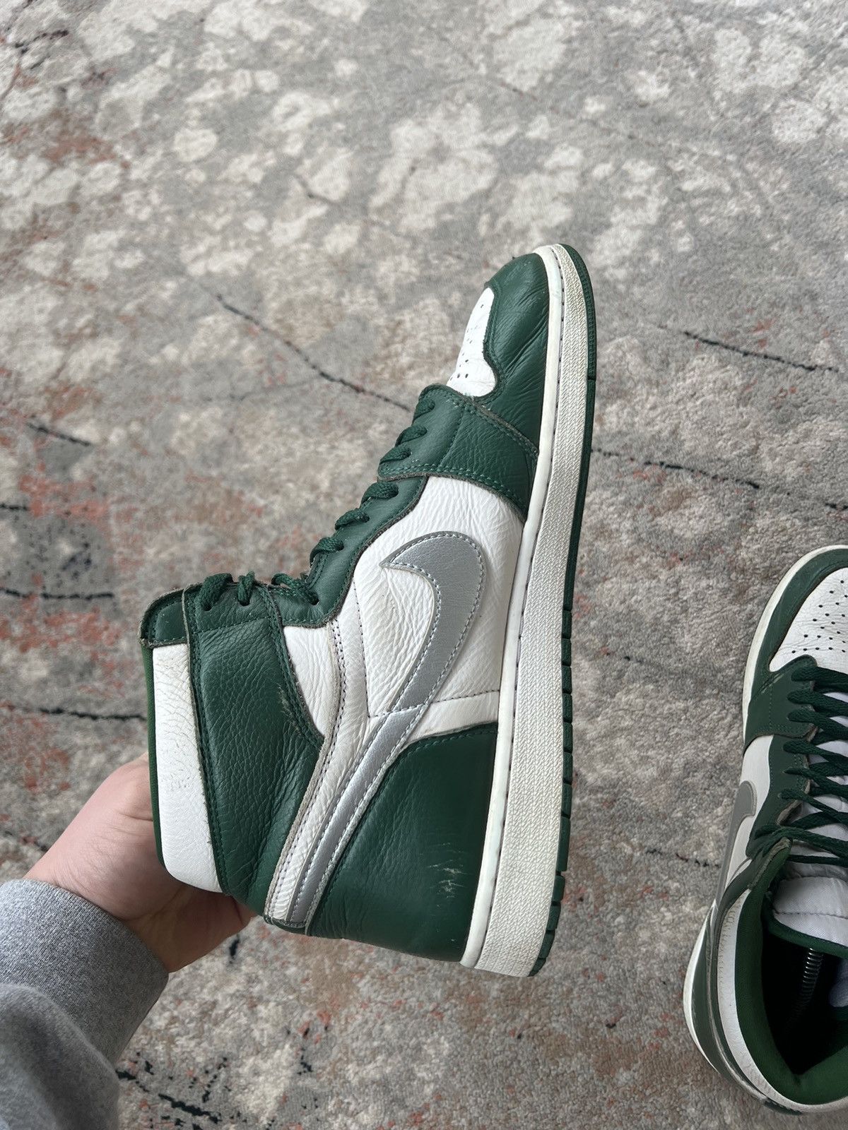 Jordan Brand Nike Air Jordan 1 High OG Green White Size US 14 / EU 47 - 4 Thumbnail