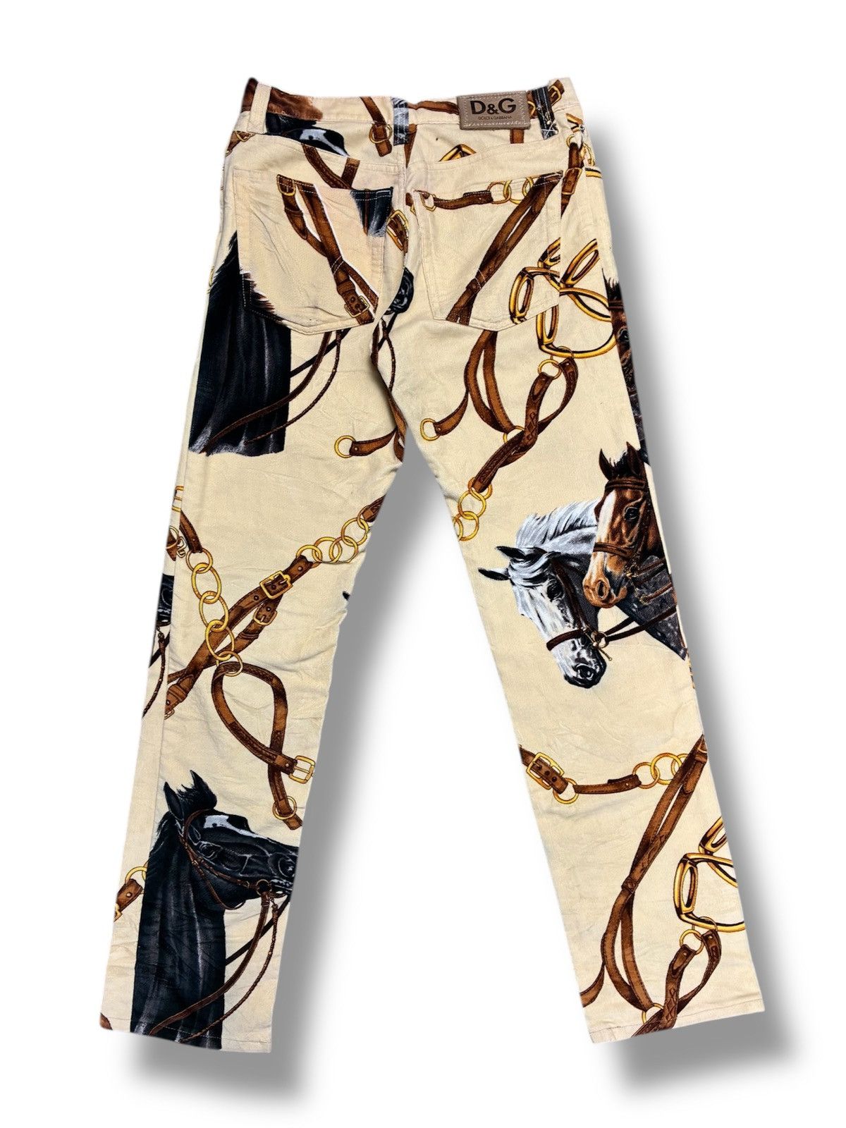 Dolce & Gabbana D&G 2000s Horse Print Velvet Pants Size US 29 - 2 Thumbnail