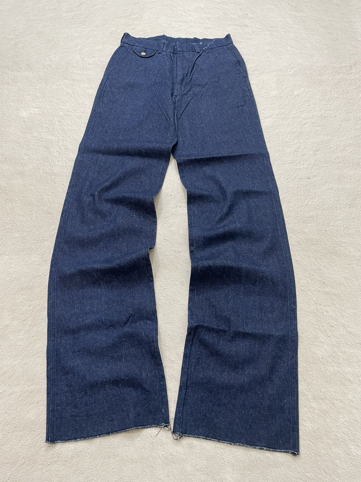 Japanese Brand 2000s Japan Raw Indigo Denim Pants Wide Straight Fit Size US 27 - 1 Thumbnail