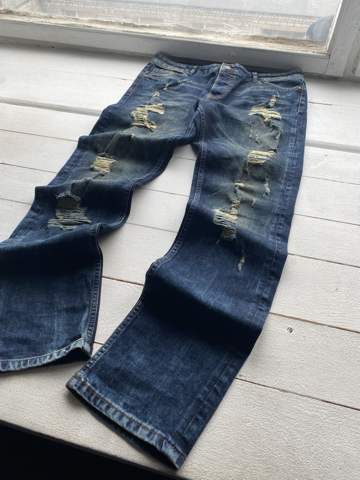 Japanese Brand × Other × Vintage 🔥OPIUM GOTHIC DISTRESSED PUNK EMO JEANS 38 MENS RARE Y2k Size US 38 / EU 54 - 1 Thumbnail