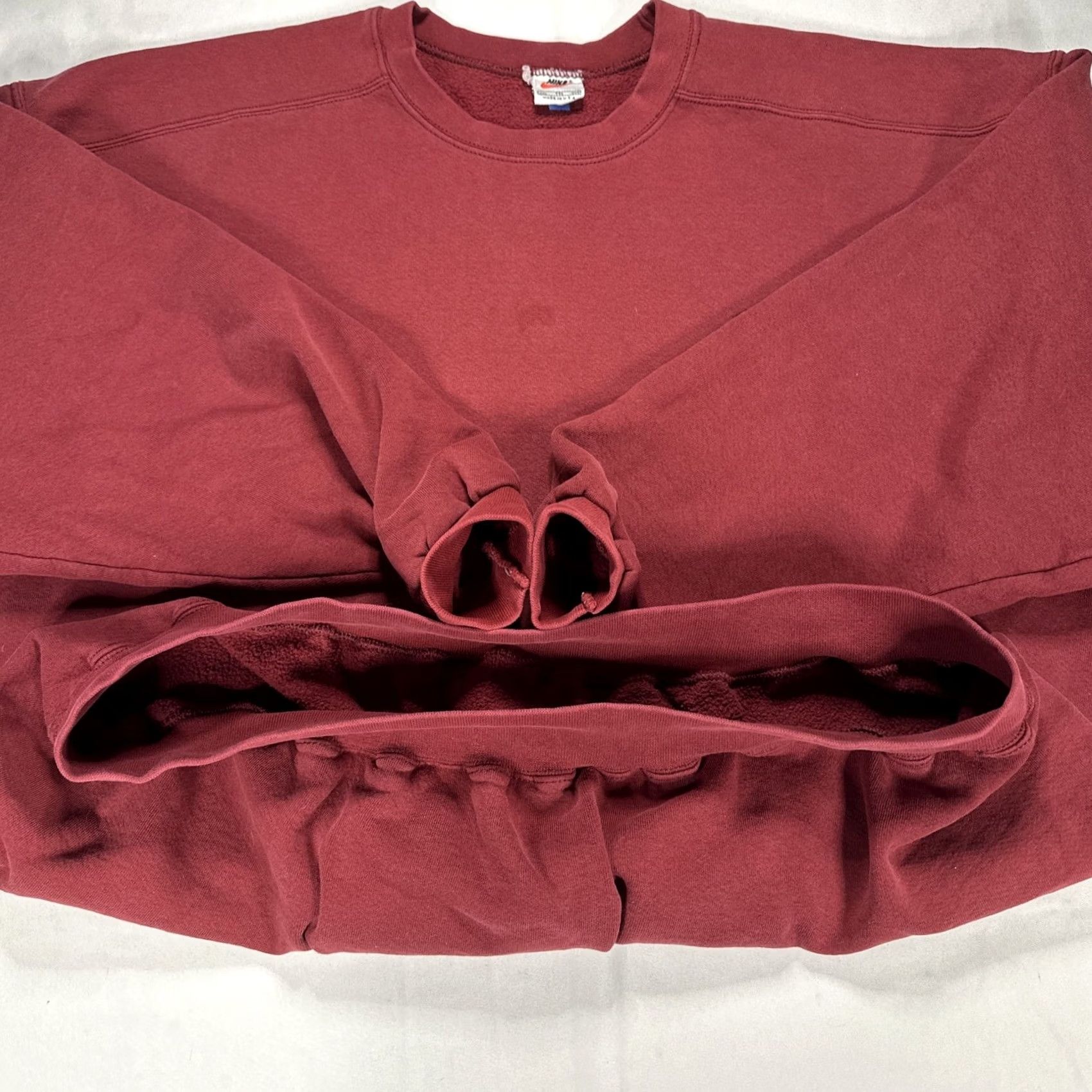Nike VINTAGE Nike Men’s 2XL Sweatshirt Swoosh Crewneck Burgundy White Tag 90s USA Size US XXL / EU 58 / 5 - 7 Thumbnail