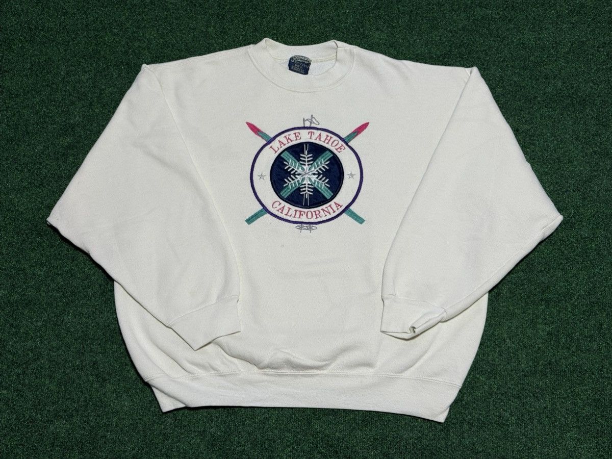 Vintage Vintage Lake Tahoe California Ski Crewneck Sweatshirt Size US XL / EU 56 / 4 - 1 Thumbnail