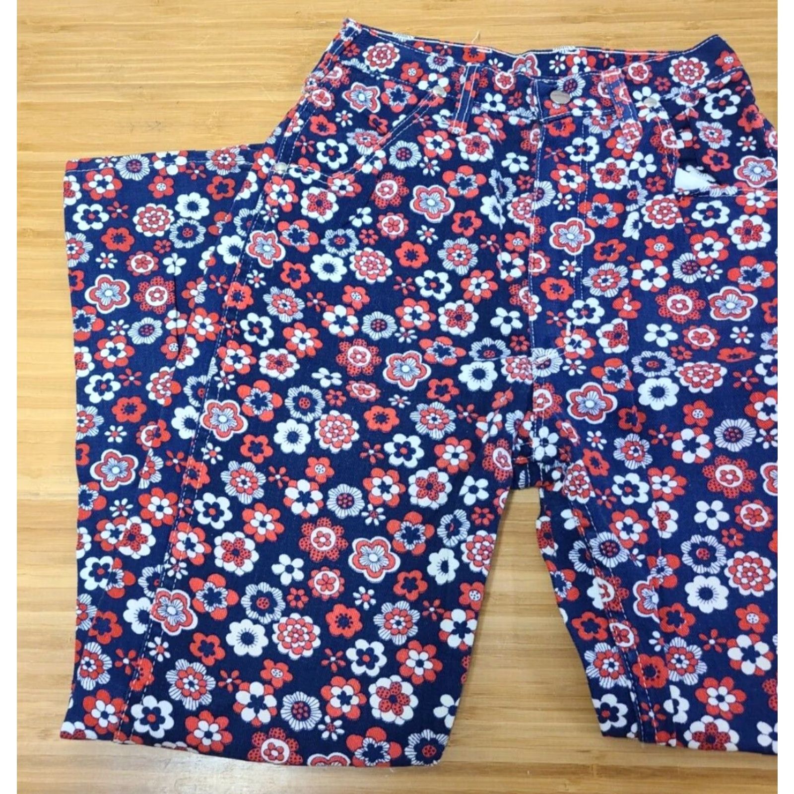 Vintage VINTAGE Maverick Jeans Floral 80s High Waist Western Size 4 USA Size 27" / US 4 / IT 40 - 5 Thumbnail