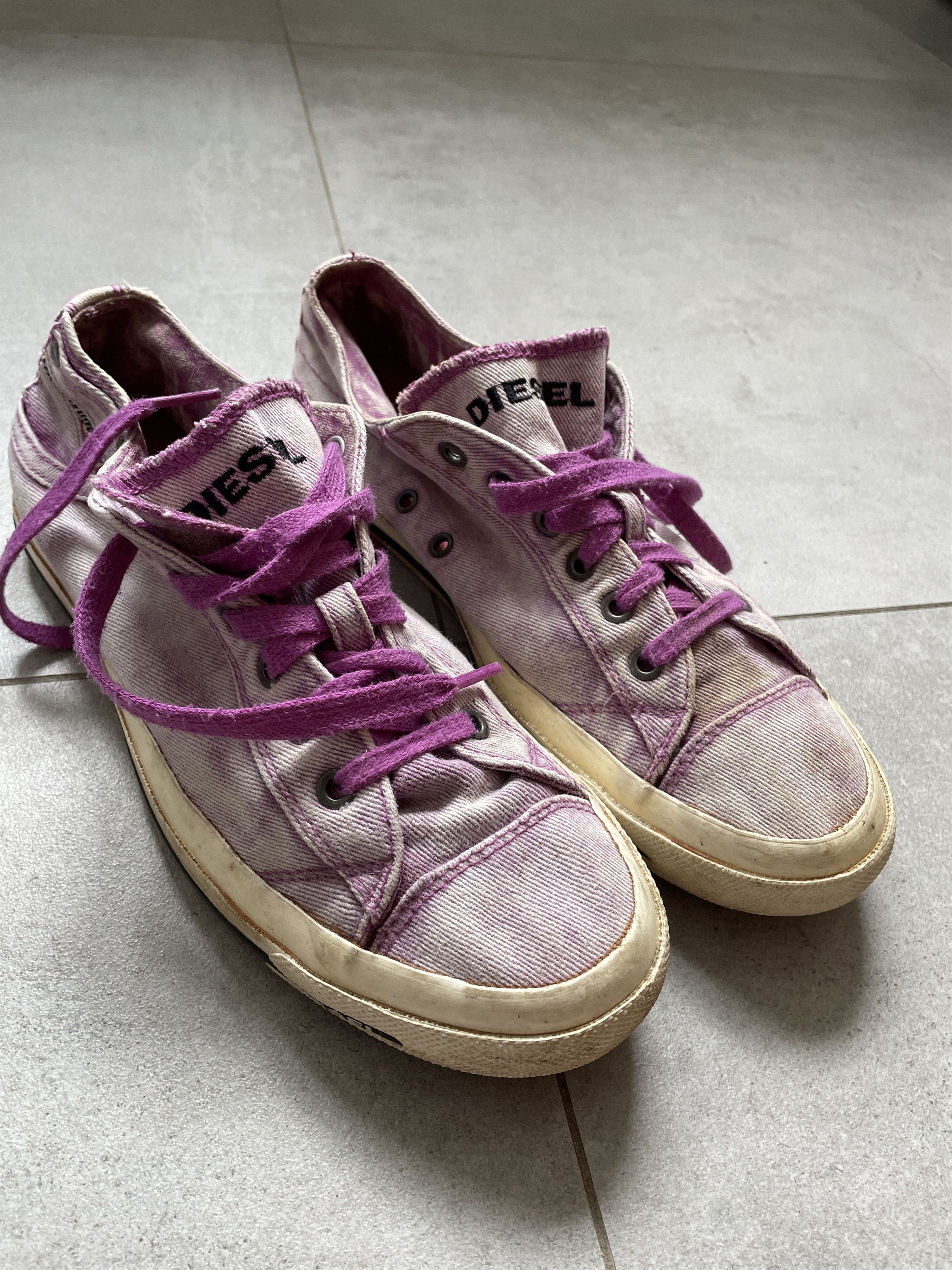 Diesel DIESEL PURPLE DENIM Y2K DISTRESSED SNEAKERS Size US 8 / EU 41 - 3 Thumbnail