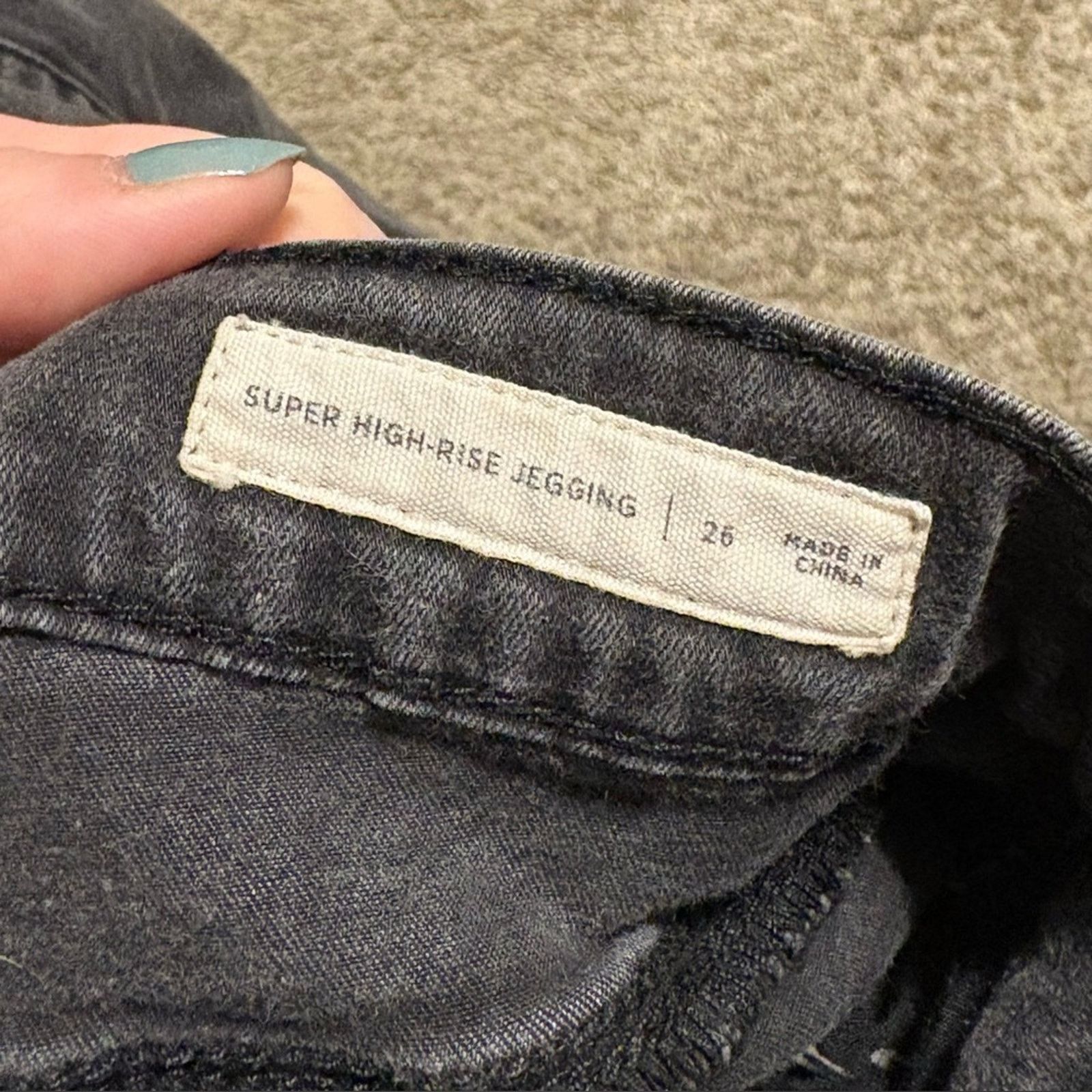 Pacsun (Pacsun) Black Super High Rise Stretchy Jeggings: Size 26 Size 26" / US 2 / IT 38 - 4 Thumbnail