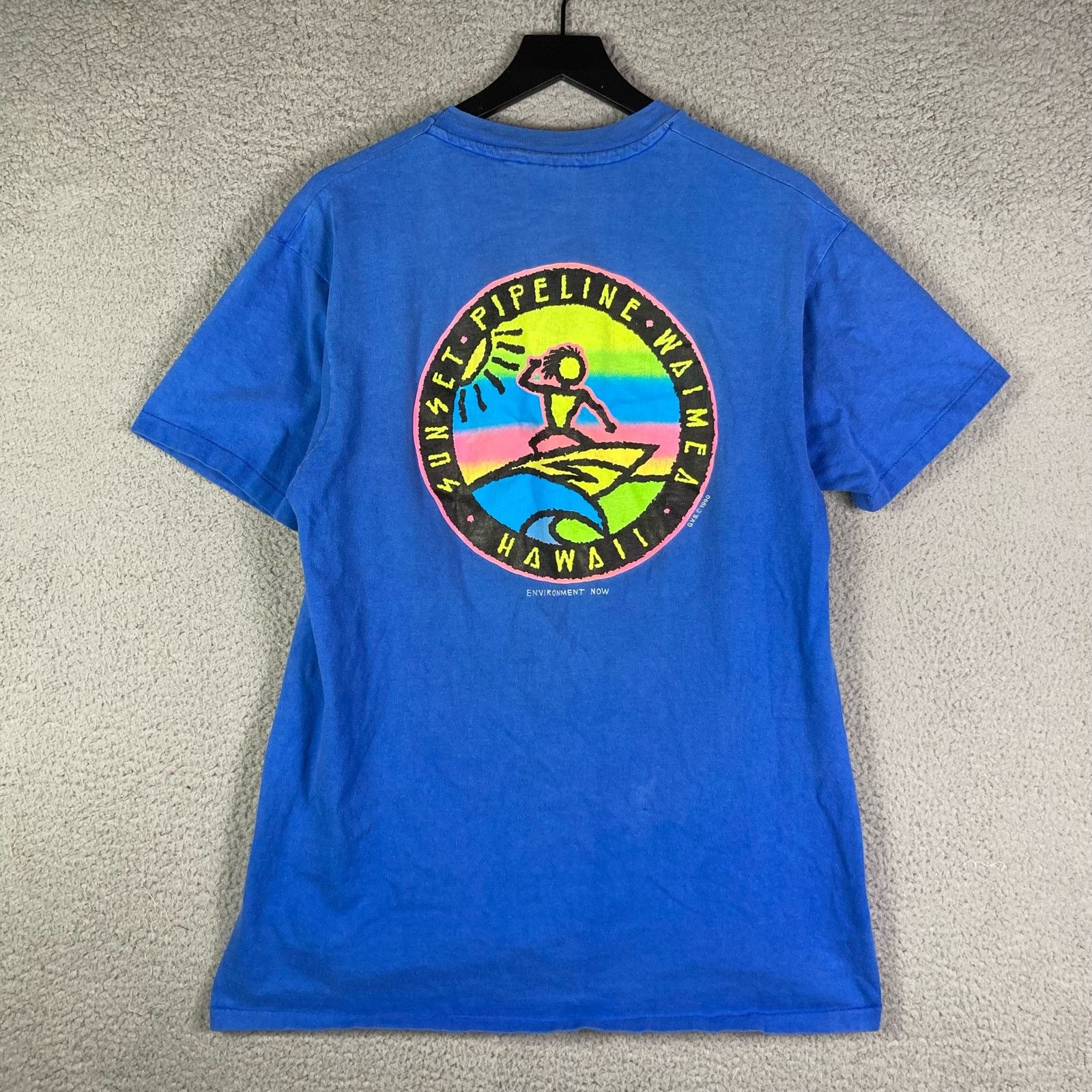 Hanes Waimea Hawaii Vintage Shirt 90s Mens Blue Adult Graphic XL Size US XL / EU 56 / 4 - 4 Thumbnail