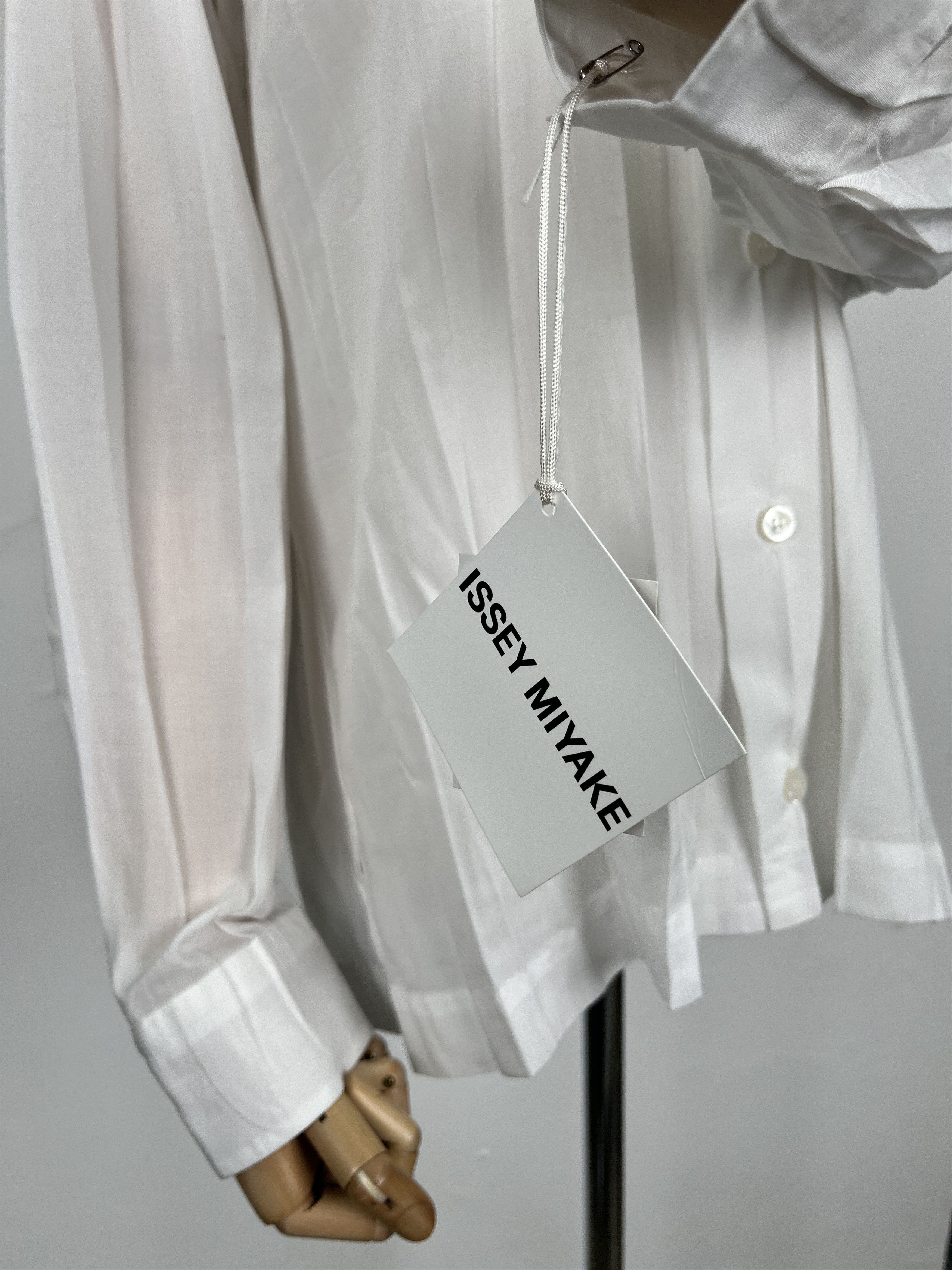 Issey Miyake Issey Miyake Ivory Stand Collar Long Sleeve Shirt Size M / US 6-8 / IT 42-44 - 5 Thumbnail
