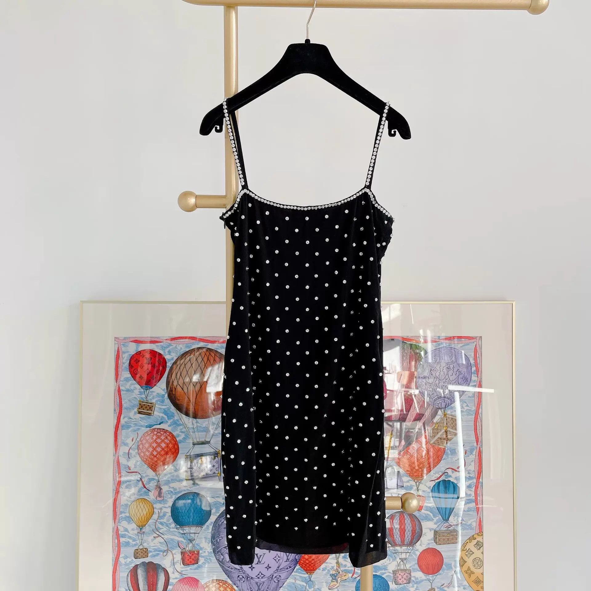Miu Miu MIU MIU Black Crystal Cami Dress 44 Size M / US 6-8 / IT 42-44 - 3 Thumbnail