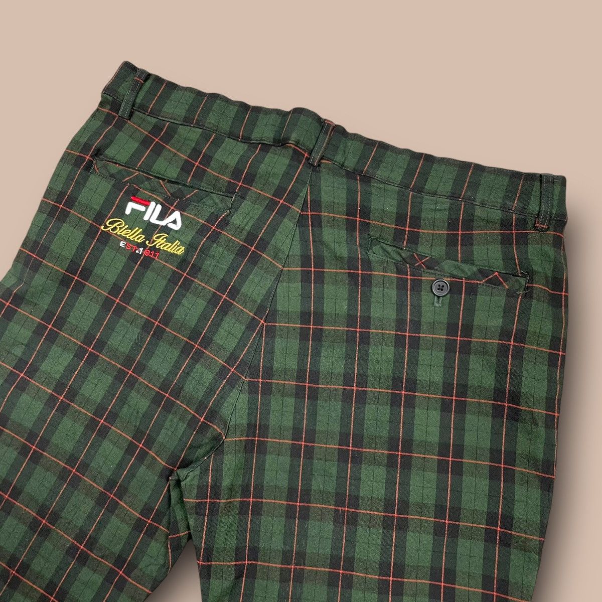 Fila FILA Biella Italia Green Plaid Trouser Pant Size US 34 / EU 50 - 7 Thumbnail