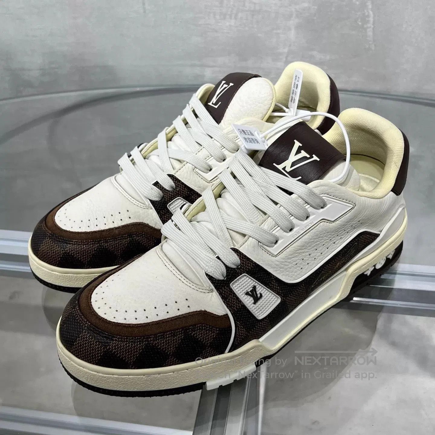 Louis Vuitton Brown Low-Top Sneakers with Checkered Design. Size US 7 / EU 40 - 2 Thumbnail