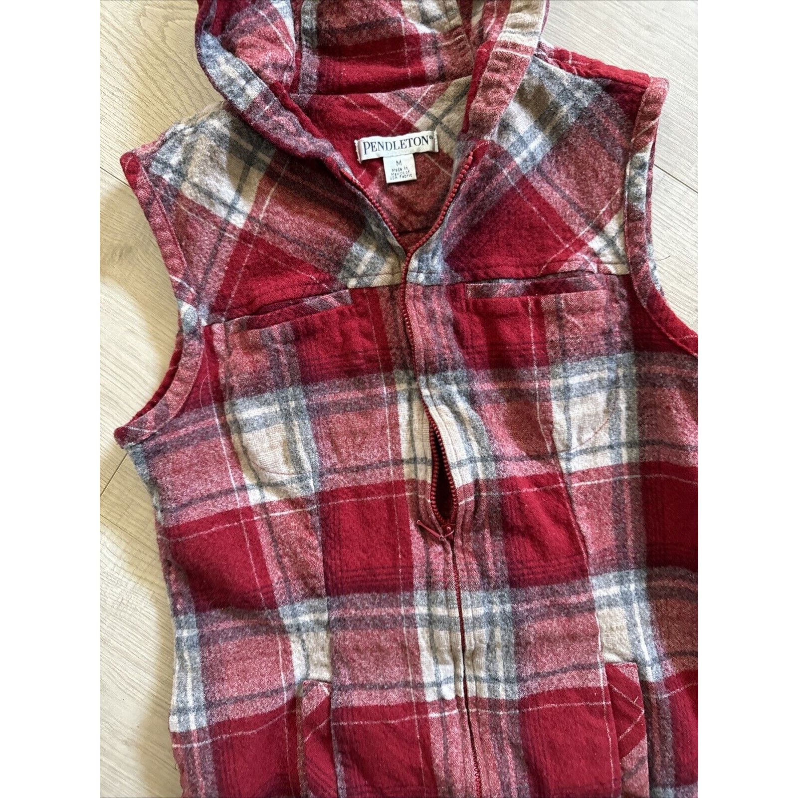 Pendleton Vtg Pendleton Women's Plaid Sleeveless Vest Shacket Hooded Size M / US 6-8 / IT 42-44 - 2 Thumbnail