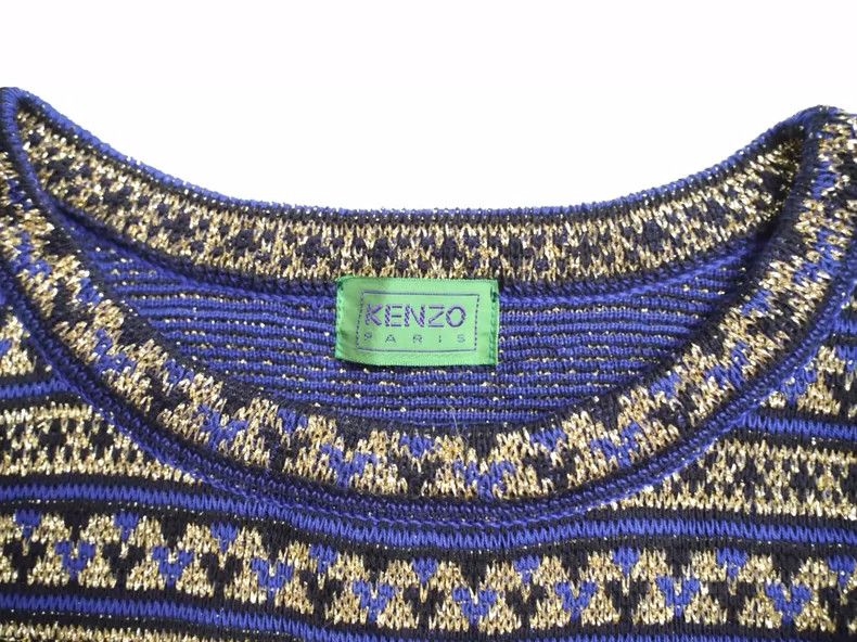 Kenzo KENZO Vintage blue gold knit sweater Size M / US 6-8 / IT 42-44 - 7 Thumbnail