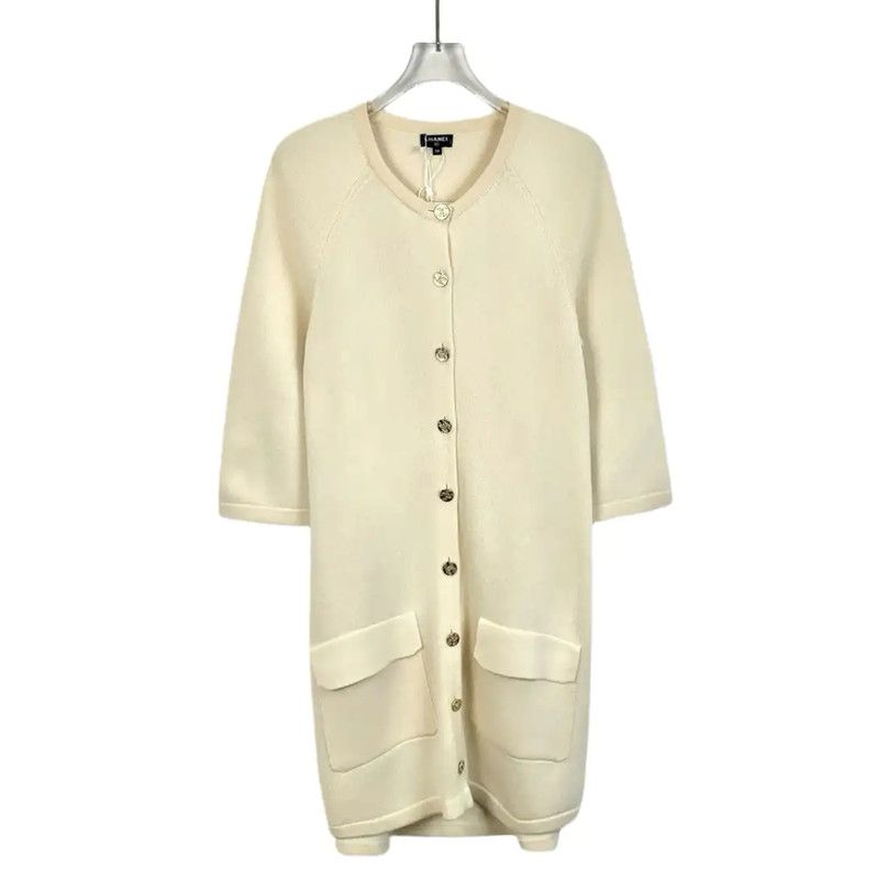 Chanel Chanel Beige Cashmere Dress Size S 0089 Size S / US 4 / IT 40 - 1 Thumbnail