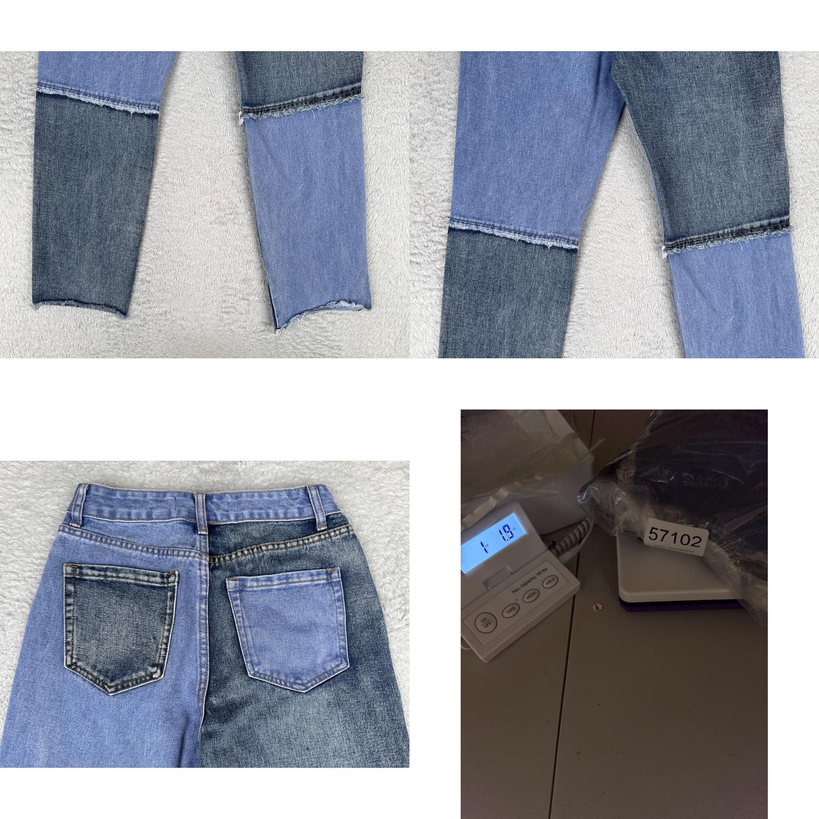 Vintage Cali 1850 Jeans Straight Two Tone High Rise Juniors 1/25 24x28 Blue Med Wash Denim Stretch Pocket Zipper Button Size 25" / US 0 / IT 36 - 10 Thumbnail