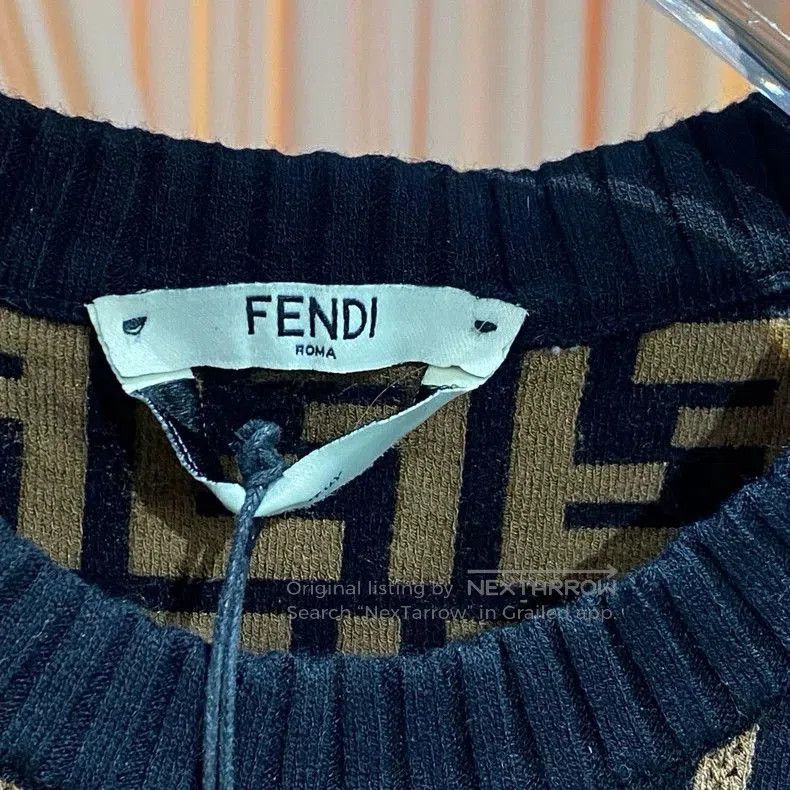 Fendi Fendi Brown Monogram Knit Bow Dress. Size US S / EU 44-46 / 1 - 3 Thumbnail