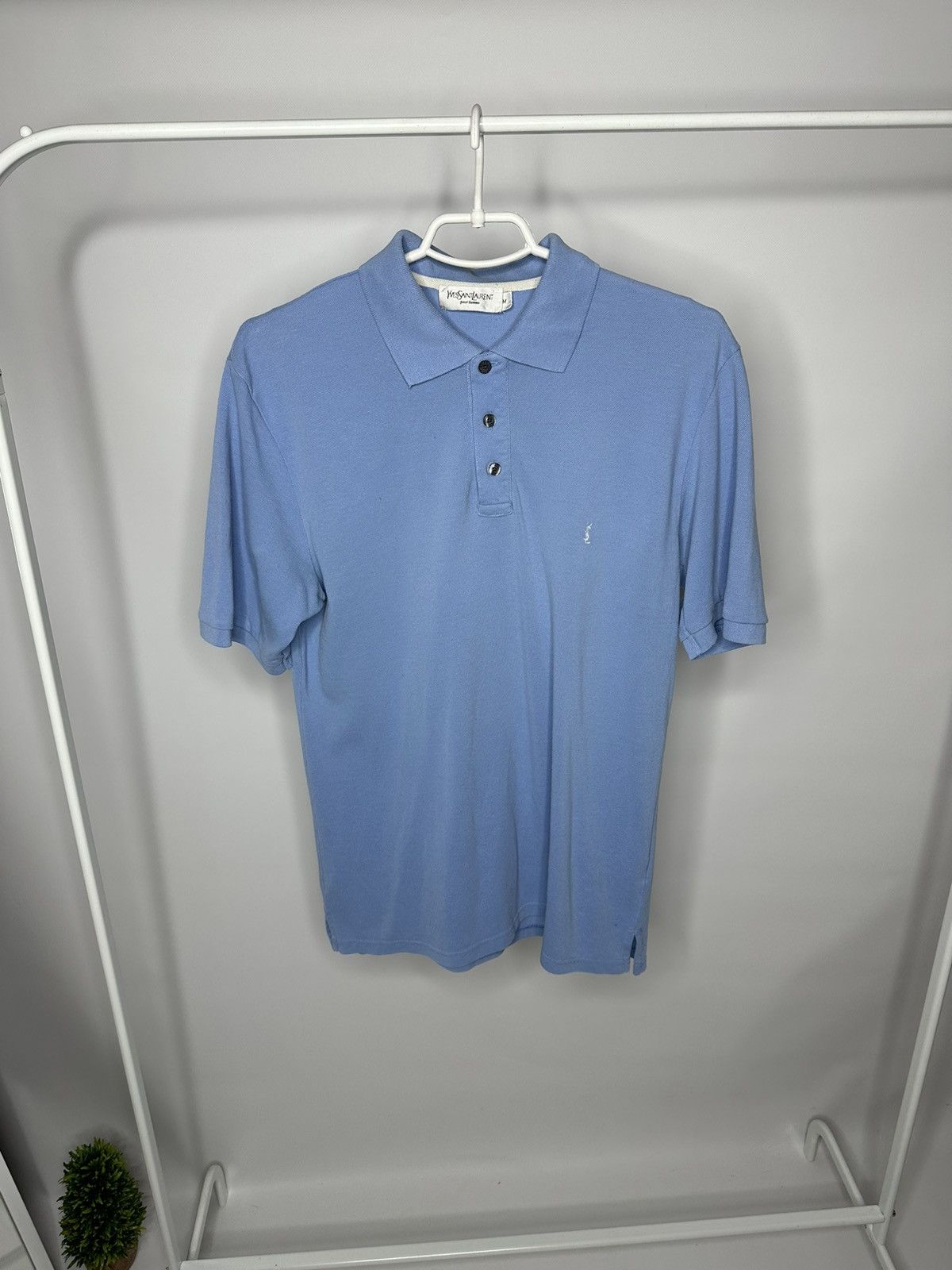 Vintage × Yves Saint Laurent Blue YSL Polo Shirt YSL Shirt Size US M / EU 48-50 / 2 - 2 Thumbnail