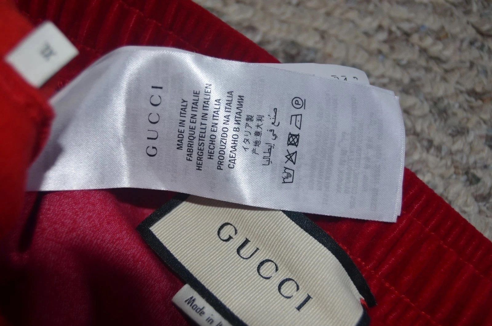 Gucci Gucci GG Velvet Track Pants Red White Logo XL Size 25" / US 0 / IT 36 - 9 Thumbnail