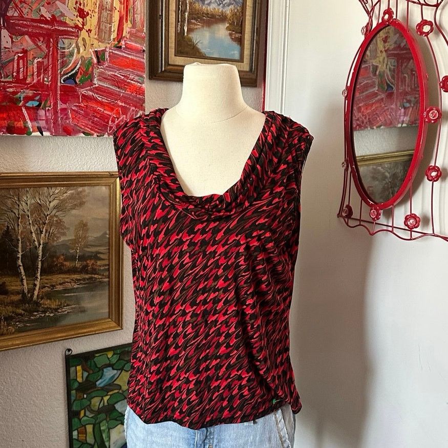 Other kathy ireland black red swirl tank top Size L / US 10 / IT 46 - 1 Thumbnail