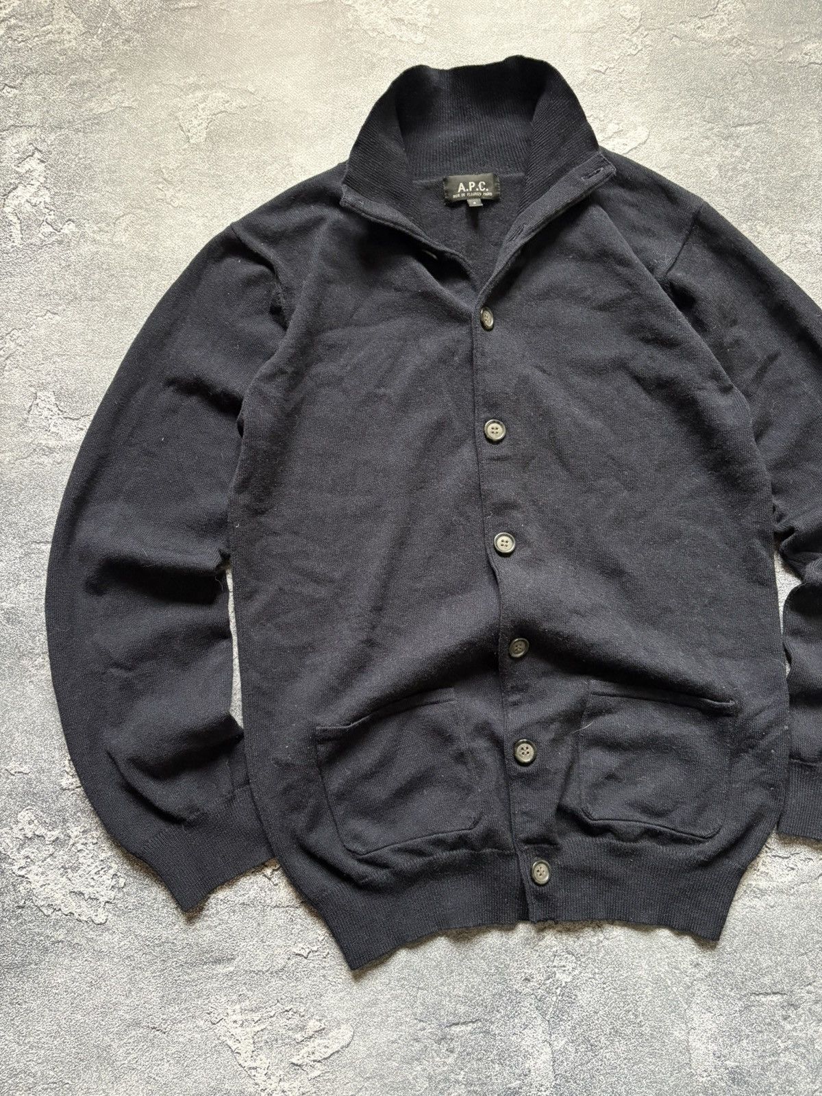 A.P.C. Vintage A.P.C. Rue De Fleurus Paris Wool Button Up Cardigan Size US S / EU 44-46 / 1 - 3 Thumbnail