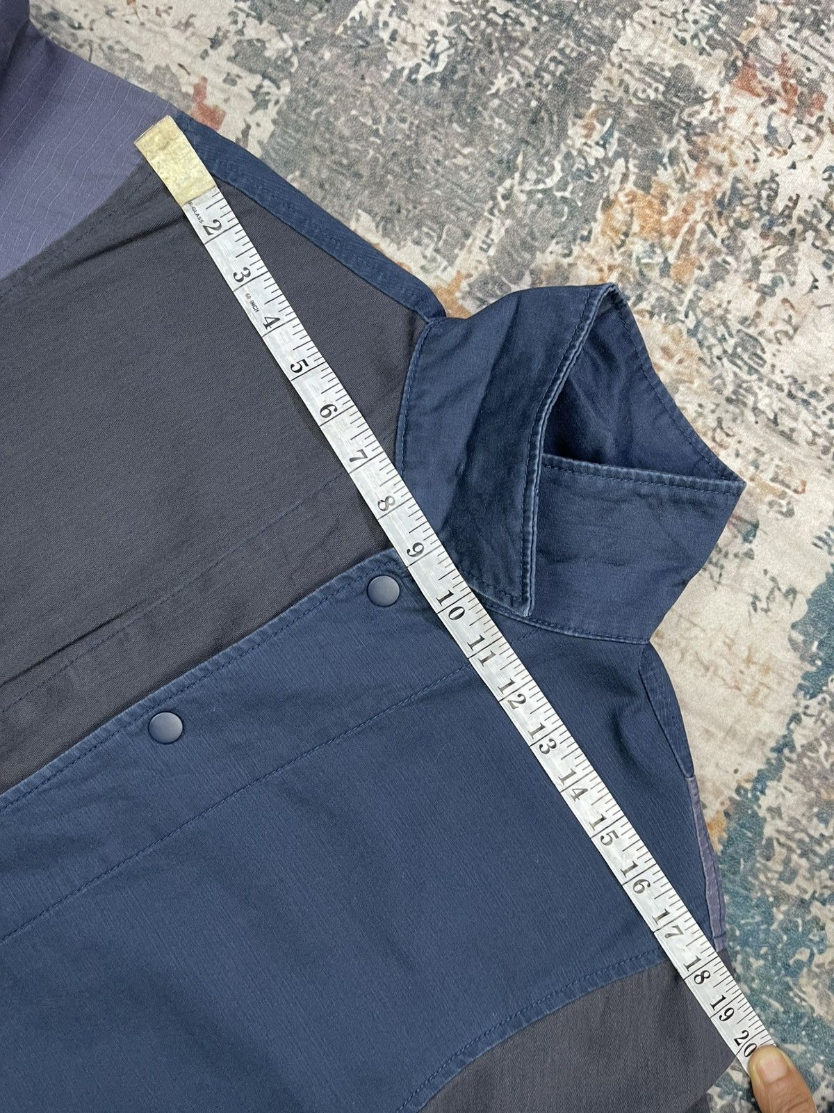 Japanese Brand Coen Patchwork HBT, Ripstop, Poplin Overshirt Size US S / EU 44-46 / 1 - 12 Thumbnail