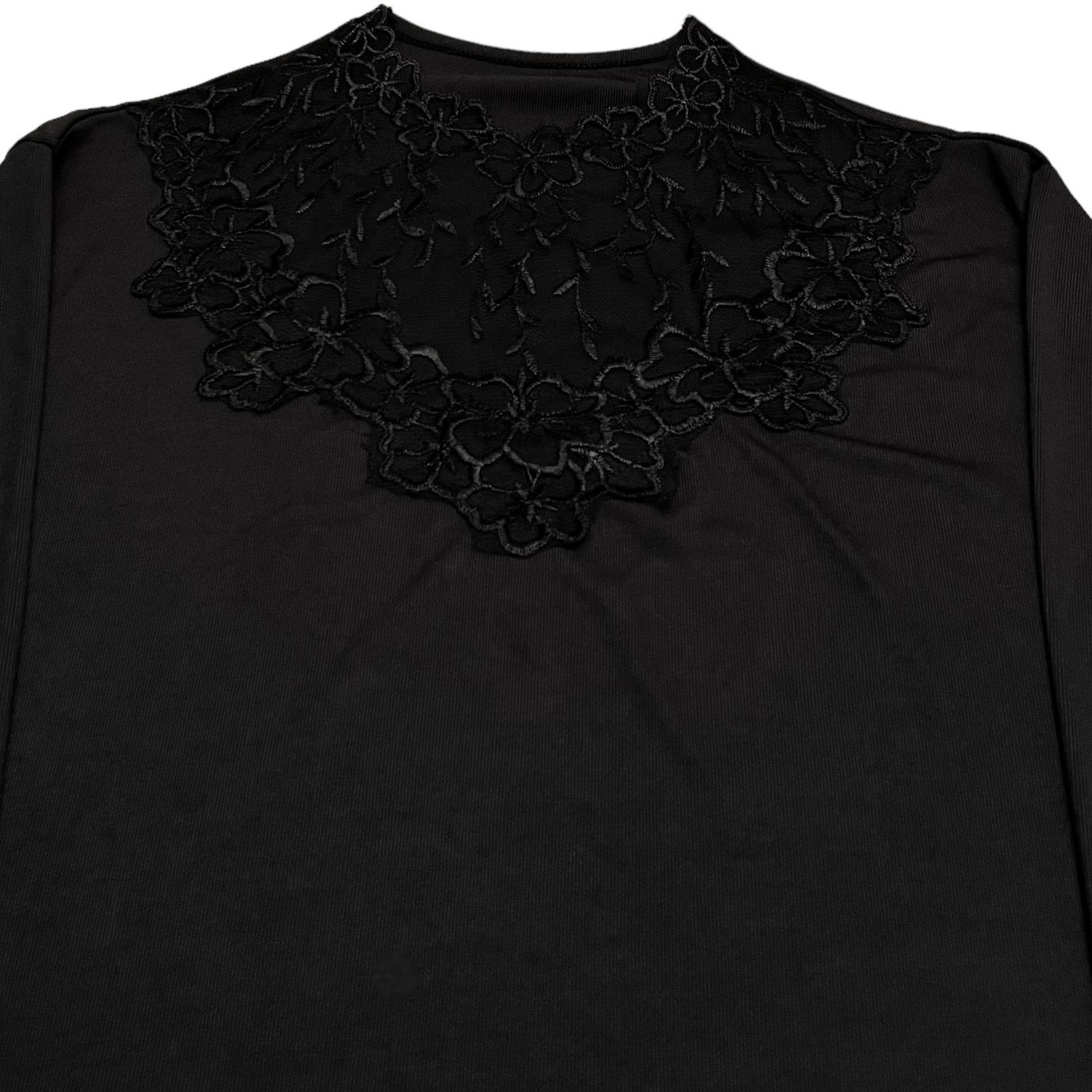 Other Woman’s Black Long Sleeve Top with Floral Lace Accents Size 3XL / US 20-22 - 2 Thumbnail