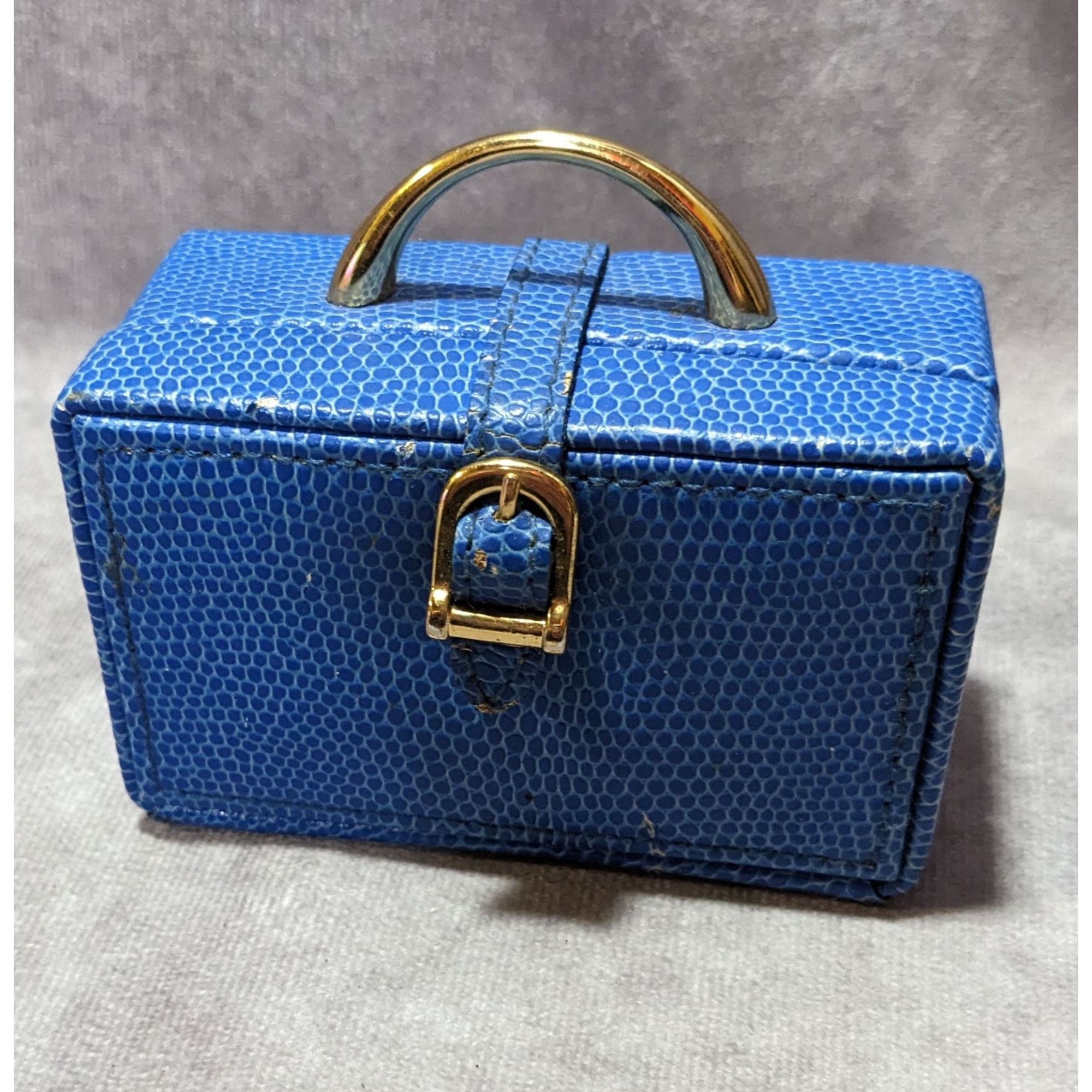Other Mini Blue Faux Snake Travel Trunk With Mirror Size ONE SIZE - 6 Thumbnail