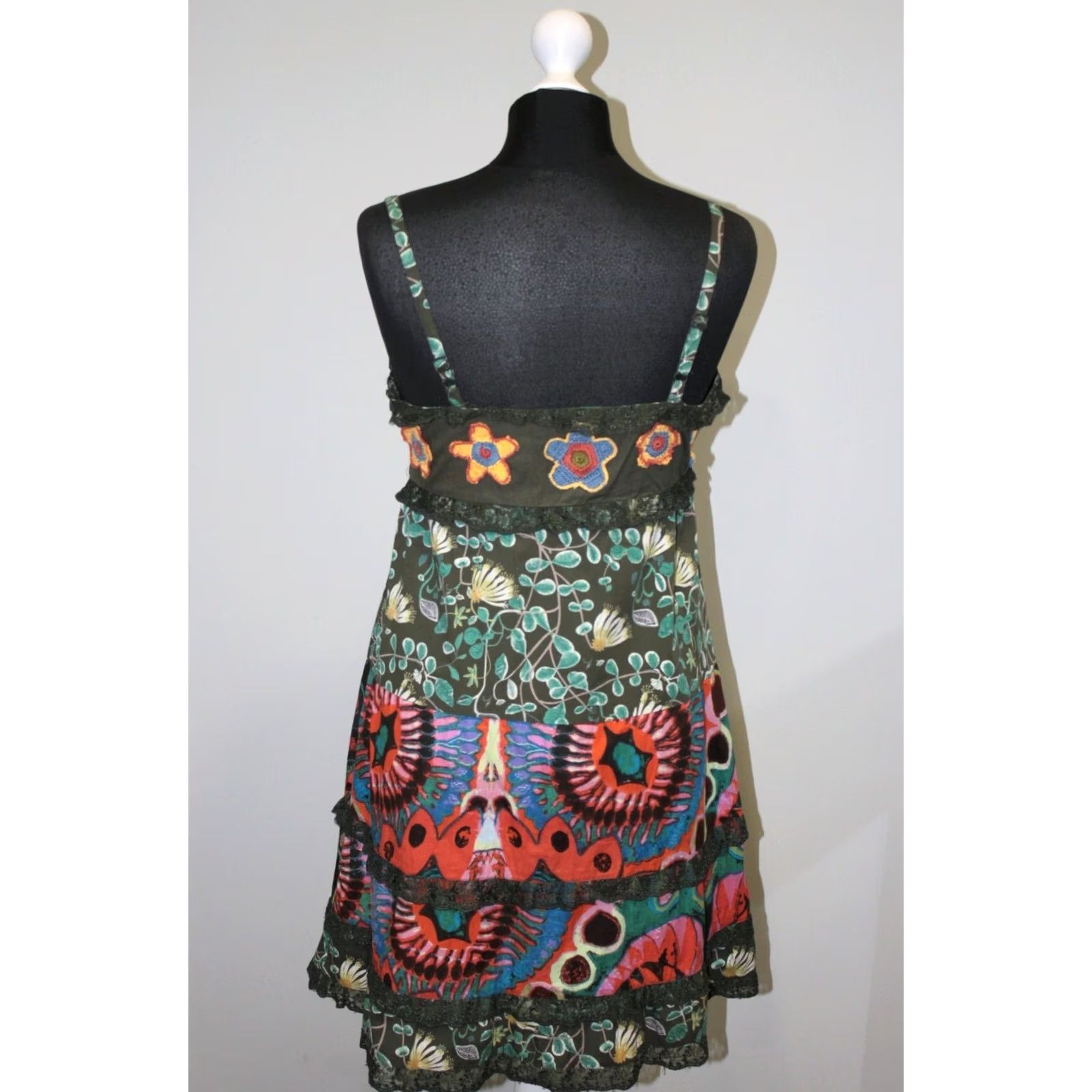 Desigual Desigual Dress Womens A-Line Size L Green Knee Length Desigual Womens Dress L Green Knee Length A-Line Dress Size L / US 10 / IT 46 - 3 Thumbnail