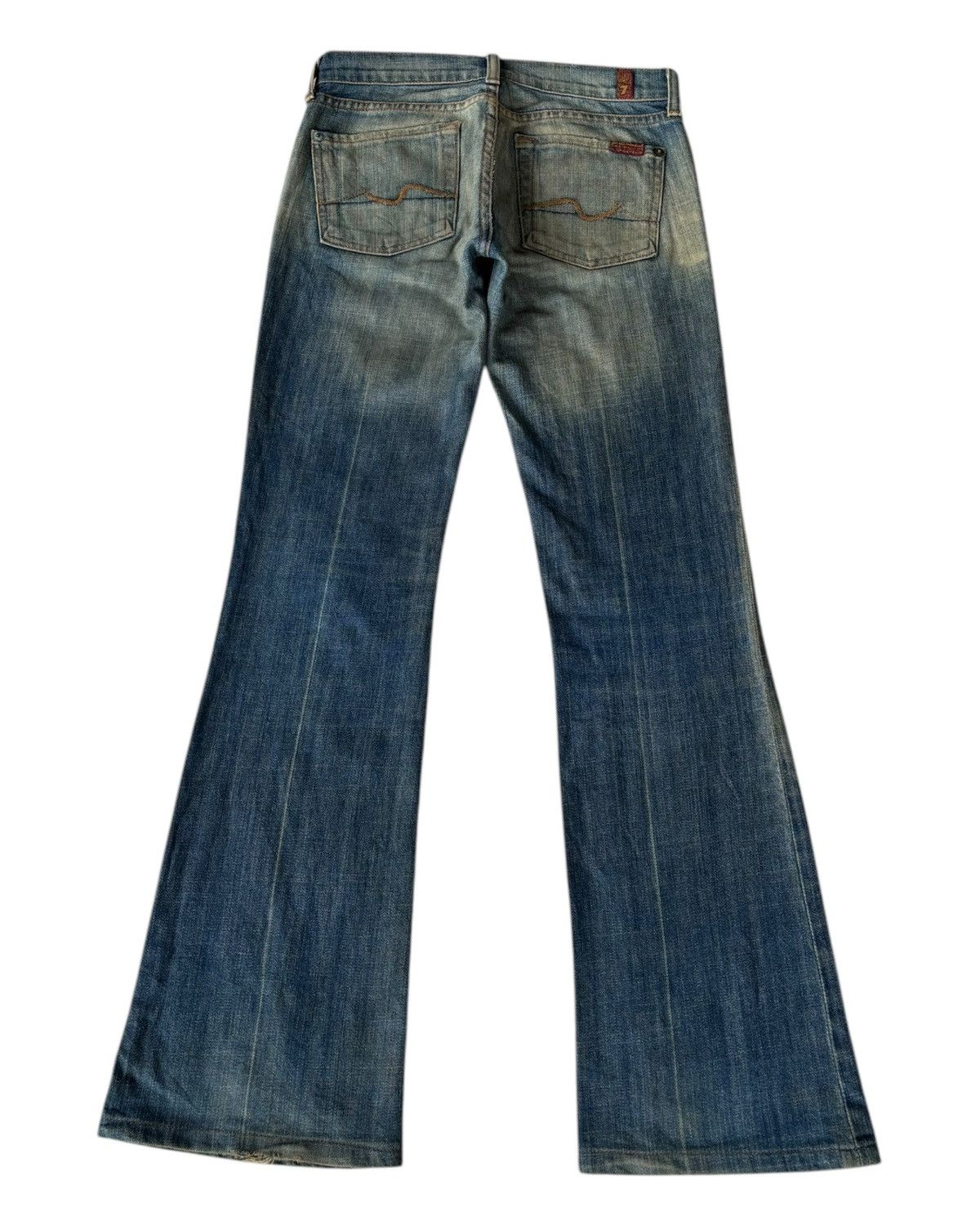 7 For All Mankind × Japanese Brand Flare Jeans Rusty Bootcut 7 For All Mankind Distress Denim Size 27" / US 4 / IT 40 - 2 Thumbnail