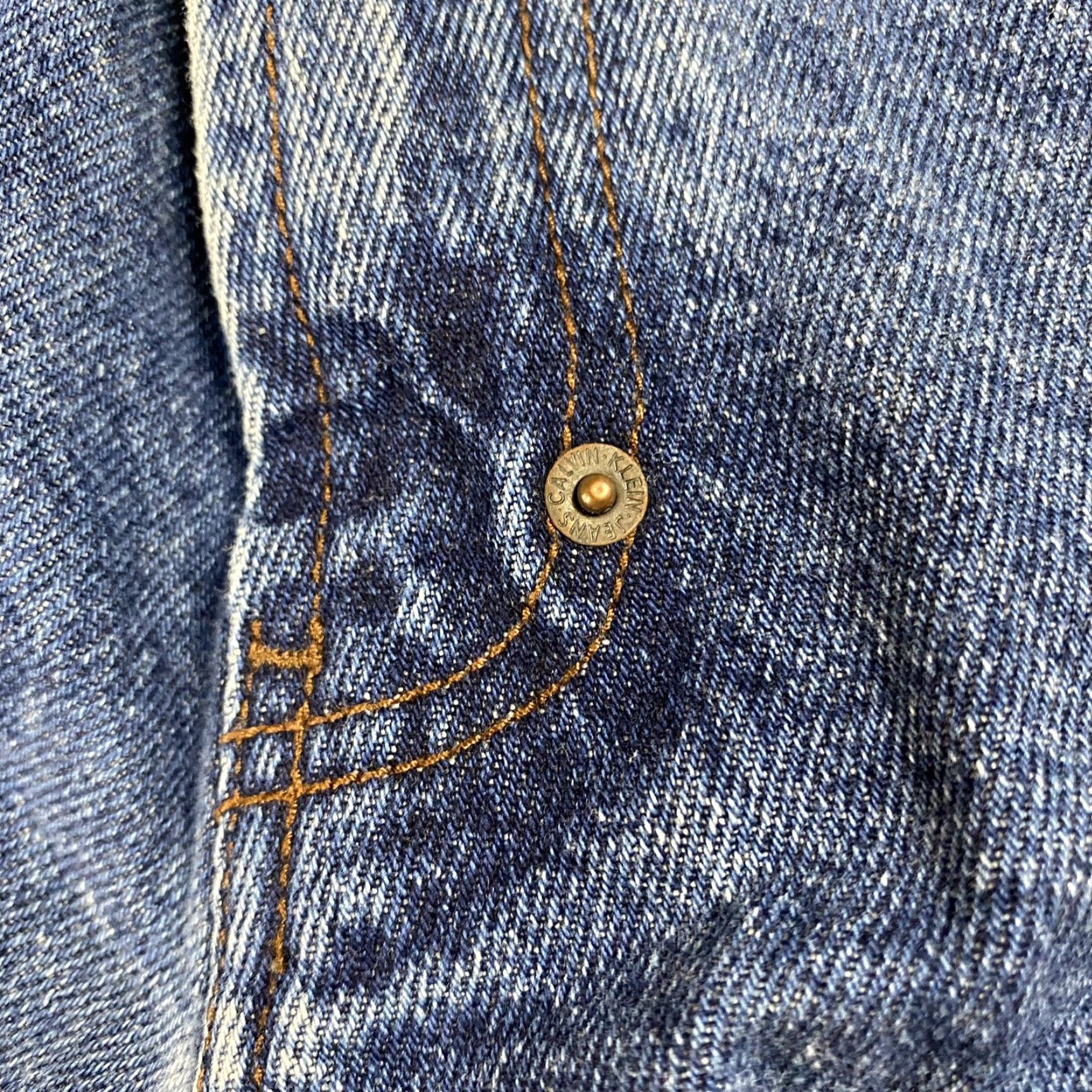 Calvin Klein VINTAGE CALVIN KLEIN JEANS 40x34 TAPERED DISTRESSED MEDIUM WASH USA MADE MEN'S Size US 40 / EU 56 - 4 Thumbnail