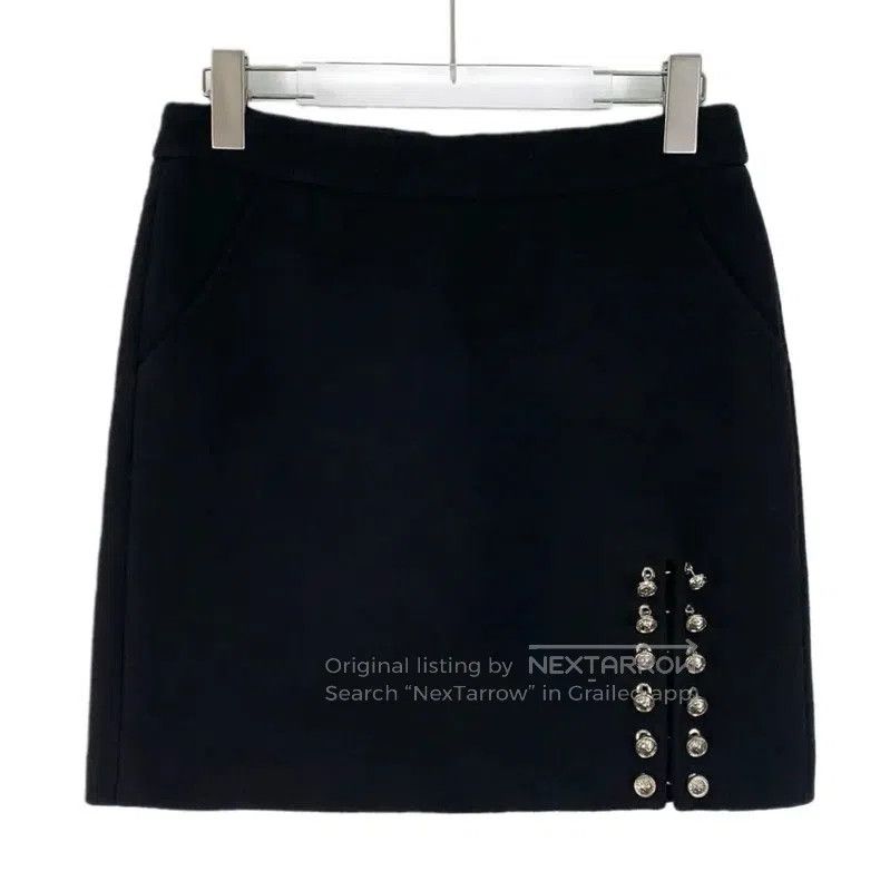 Versace Versace Black Wool Mini Skirt . Size 22" - 1 Thumbnail