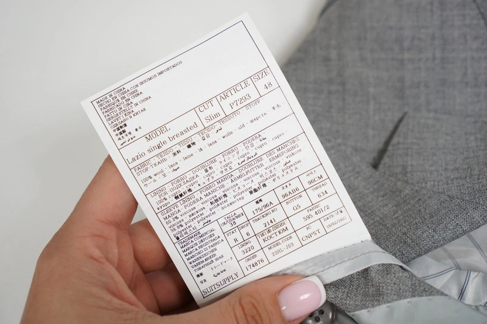 Suitsupply Men Suitsupply Blazer Lazio Wool Grey Vitale Barberis US38 Size 38R - 7 Thumbnail