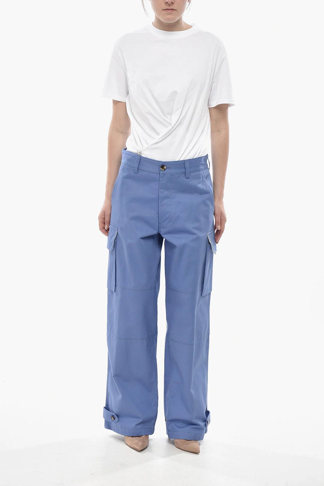 Marni og1mm0326 Organic Cotton Cargo Pant in Light Blue Size 32" / US 10 / IT 46 - 4 Thumbnail