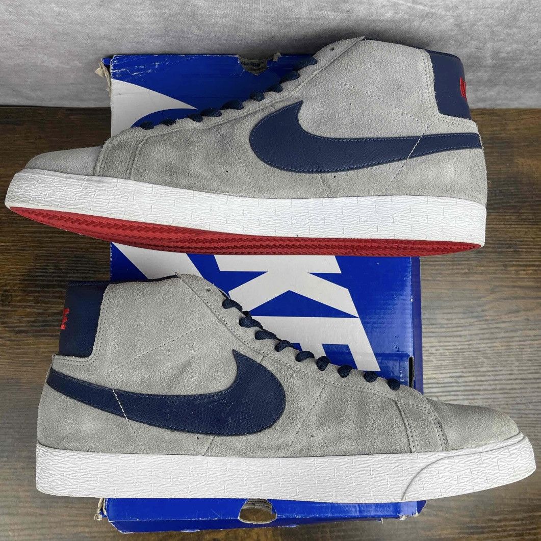 Nike Nike SB Blazer Matte Silver Midnight Navy 310801-003 Gray OG Size US 14 / EU 47 - 4 Thumbnail