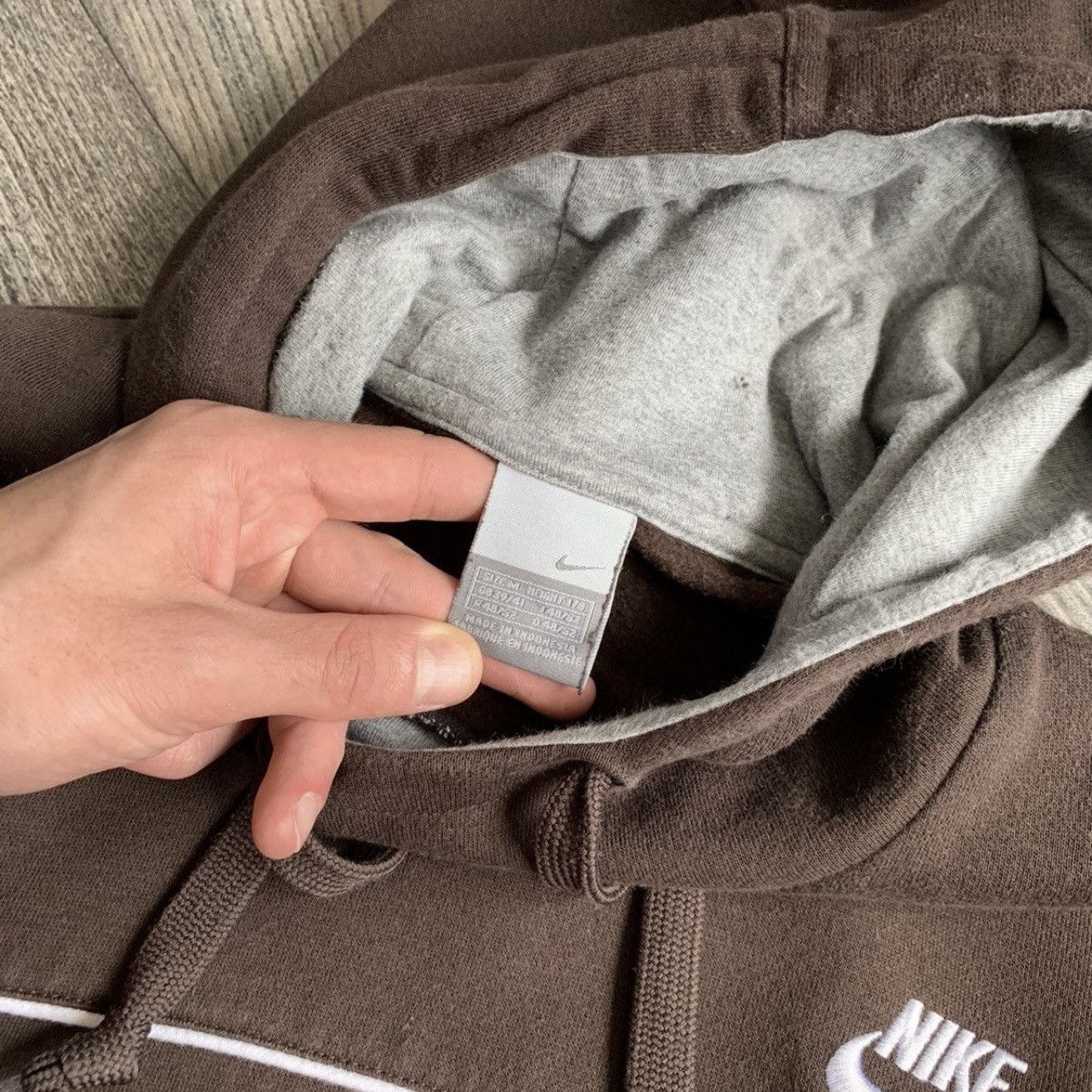 Nike × Vintage RARE BROWN NIKE HOODIE Size US M / EU 48-50 / 2 - 4 Thumbnail