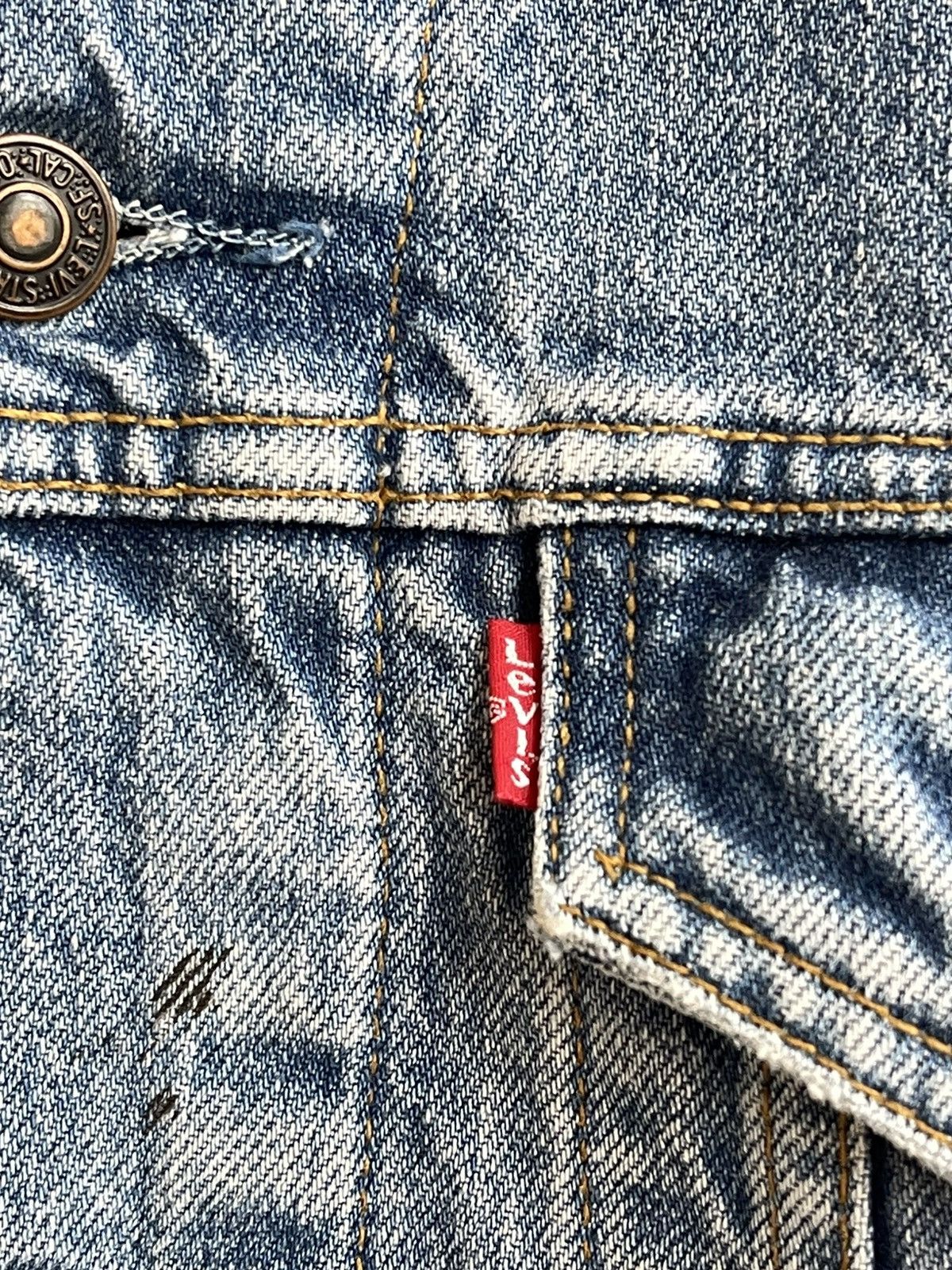 Levi's Type 3 Flannel Blanked Lined Washed Denim Trucker Jacket 90s Size US M / EU 48-50 / 2 - 8 Thumbnail