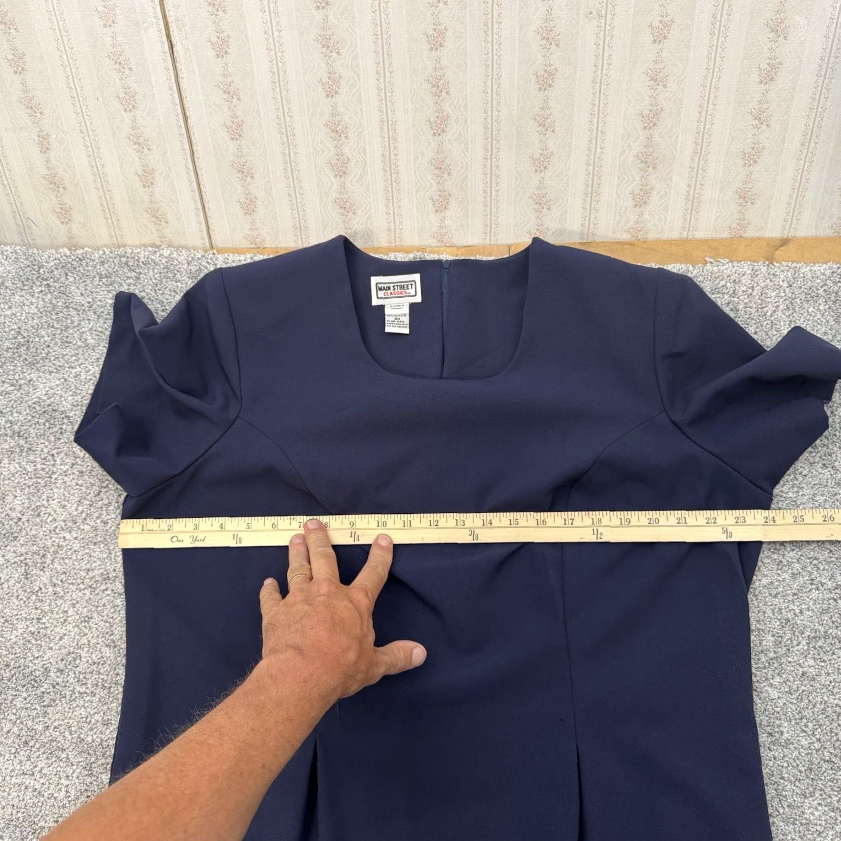 Vintage VINTAGE Main Street Classics Dress BO Plus 3XL Blue 90s Minimalist Sheath Short Sleeve Round Neck Zip Midi Dress Shirt Womens Size XXL / US 16-18 / IT 52-54 - 2 Thumbnail