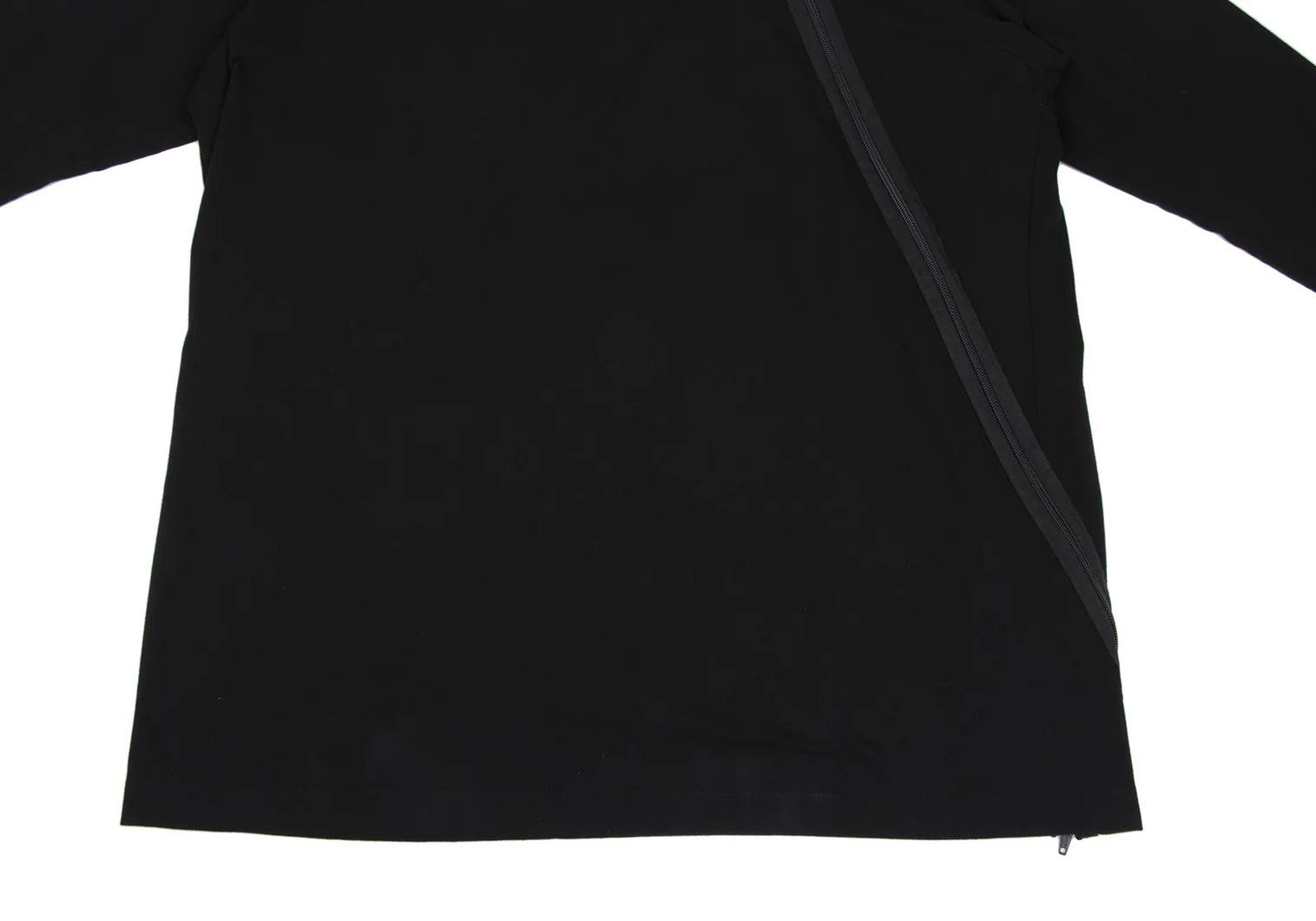 Yohji Yamamoto Long Bias Zip Long Sleeve T-Shirt in Black Size 3 Size US L / EU 52-54 / 3 - 6 Thumbnail