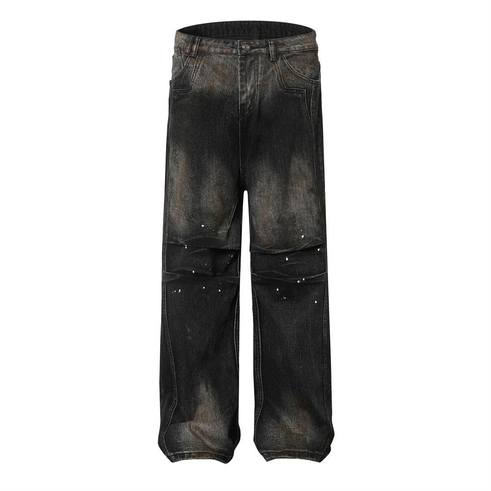 Japanese Brand × Jean Heavy wash gradient distressed cargo jeans Size US 32 / EU 48 - 1 Thumbnail