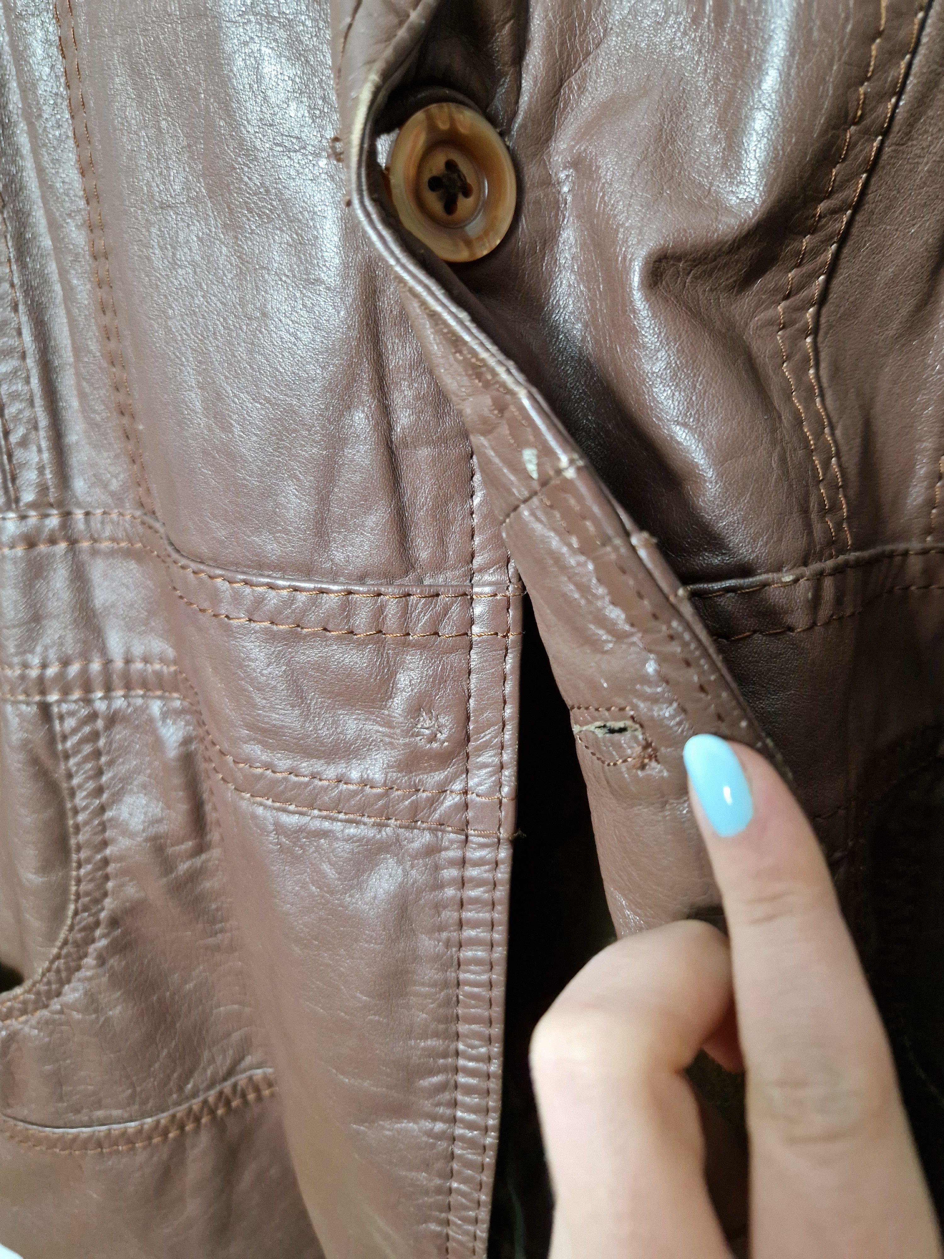 Vintage vintage leather blazer Size US XL / EU 56 / 4 - 8 Thumbnail